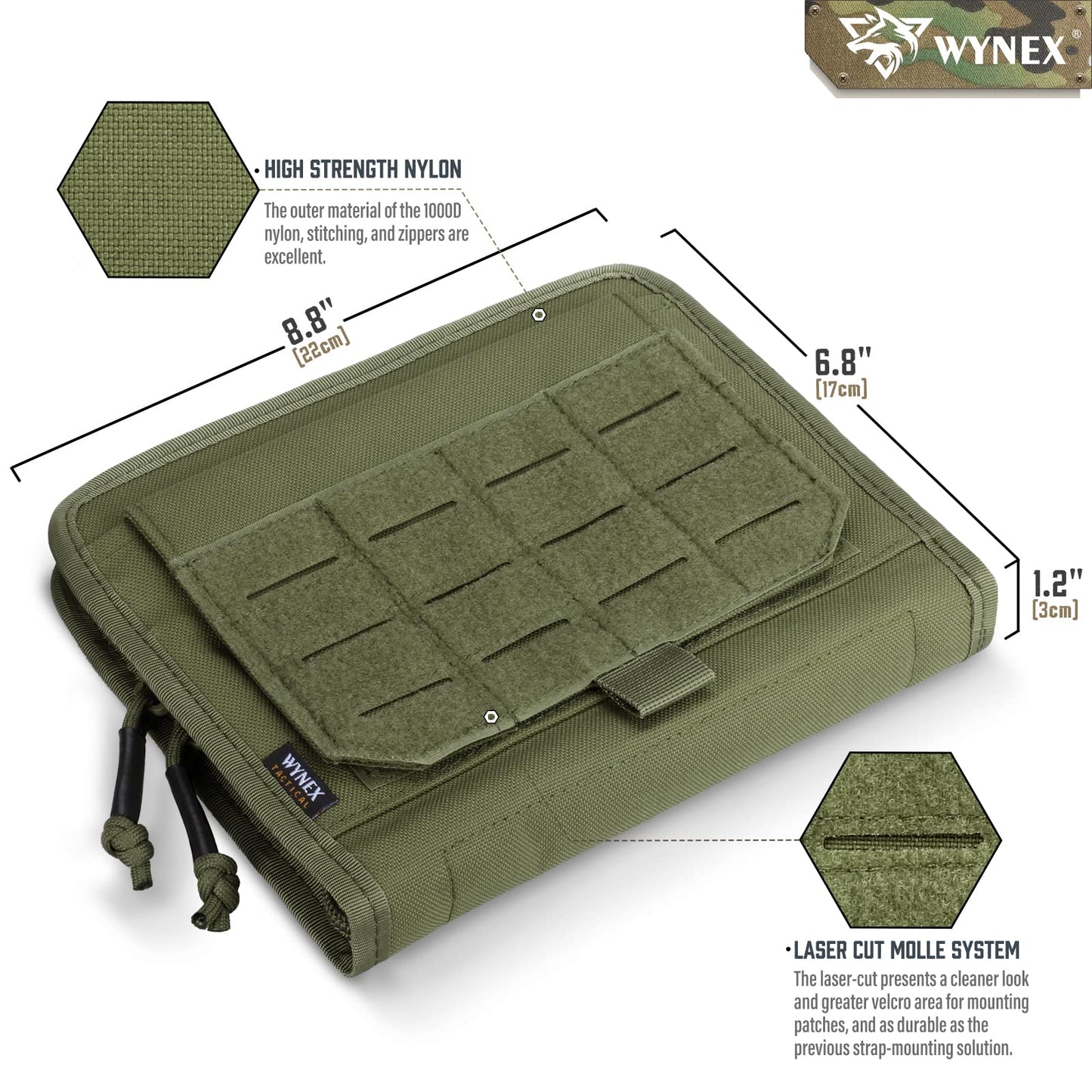 WYNEX Tactical Molle Admin Pouch, Laser-Cut, EDC Organizer Tool Pouch