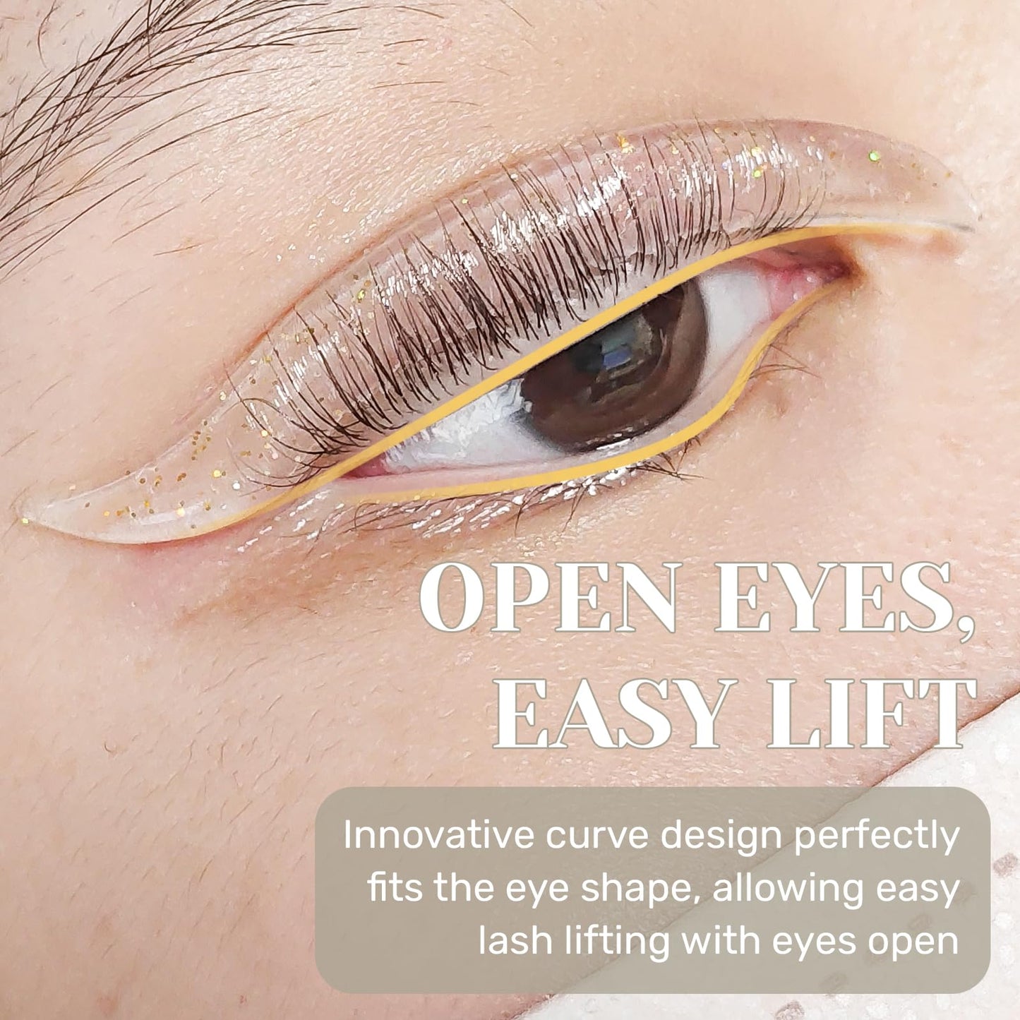 Libeauty Lash Lift Rods, Korean Glueless Lash Lift Pads, Designed for Open-Eye Eyelash Lift, Self Adhesive Eyelash Perm Rods, Eyelash Lifting Tools & Supplies, 5 Sizes Clear
