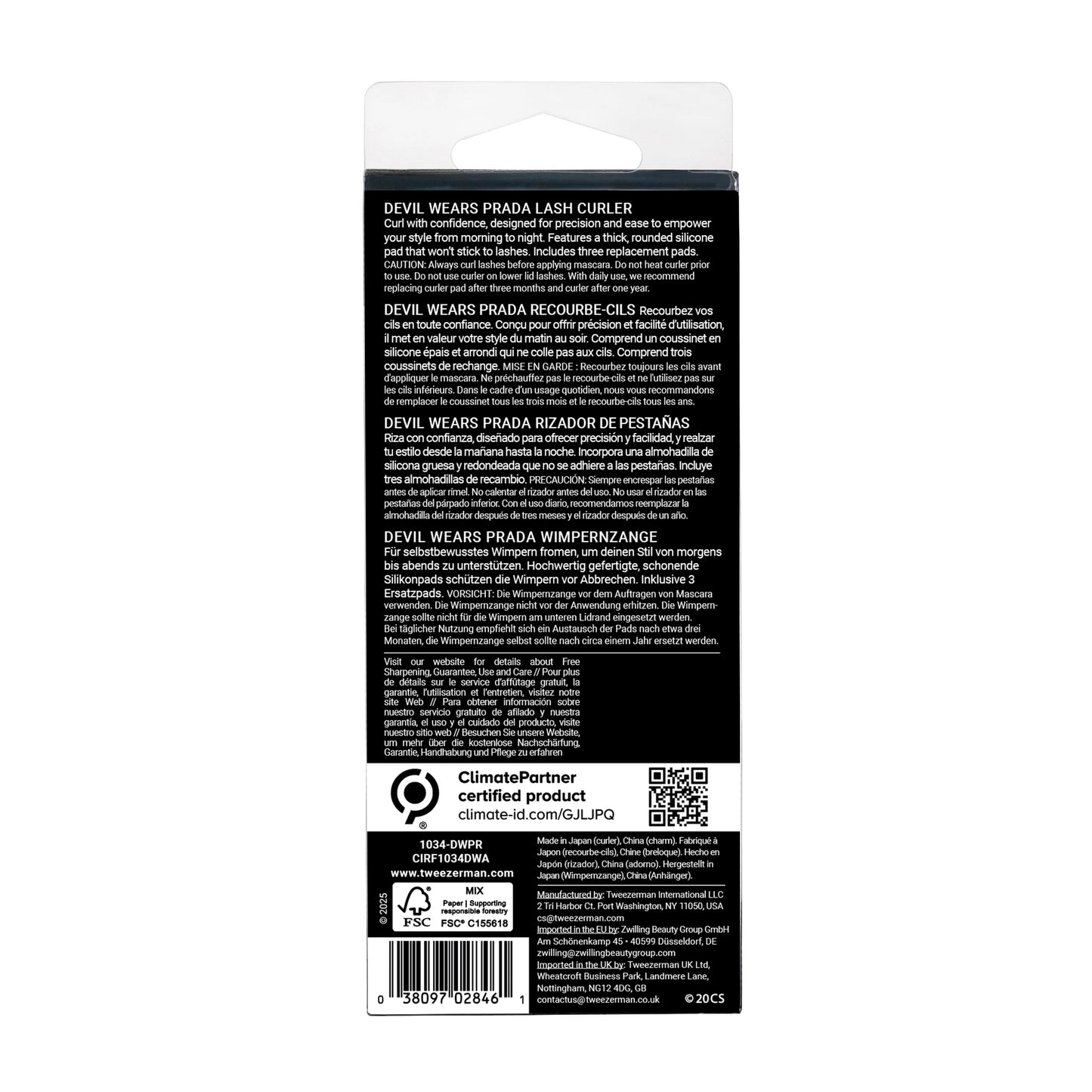 Tweezerman Devil Wears Prada 2 Eyelash Curler with Refill Pads