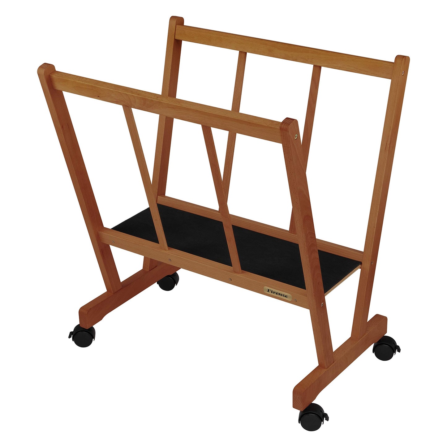 Creative Mark Firenze Wood Large Print Rack with Castors - Perfect for Display of Canvas, Art, Prints, Panels, Posters, Art Gallery Shows, Storage Rack - Mahogany