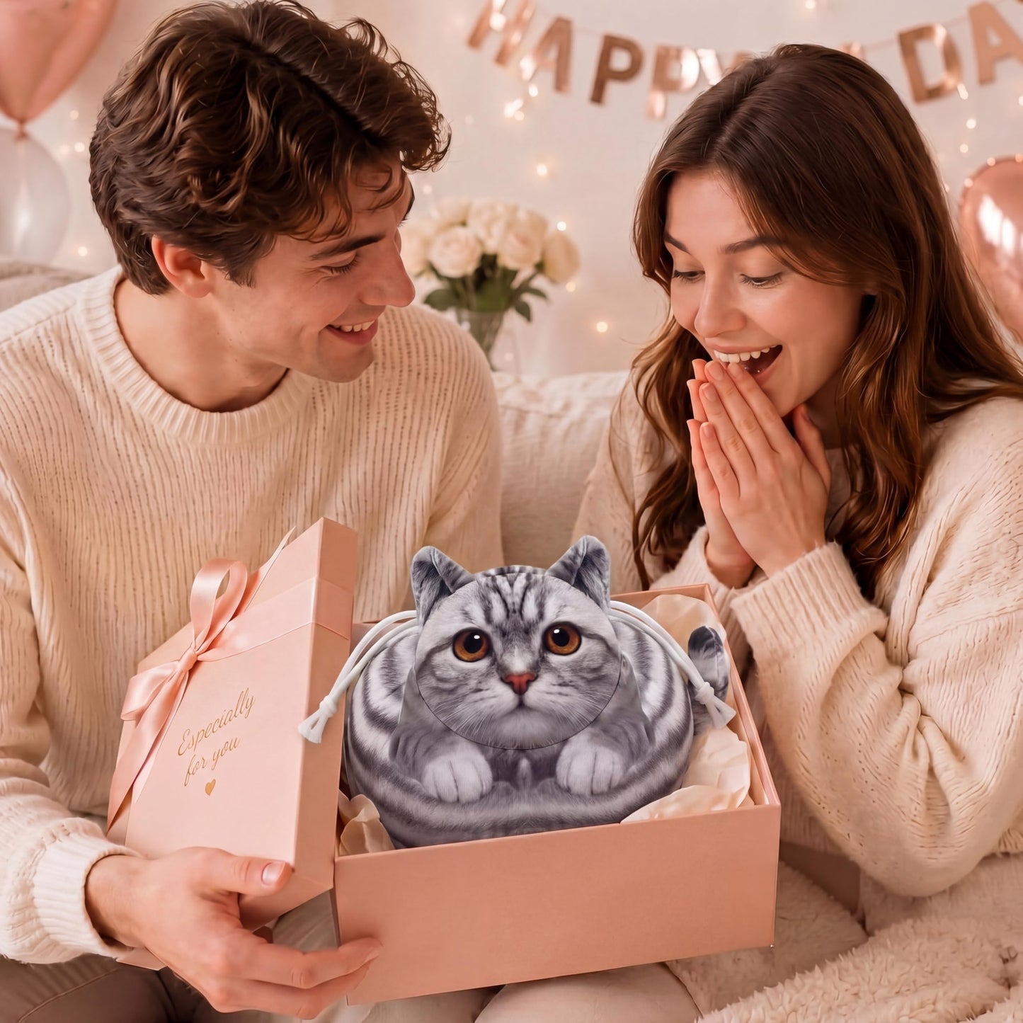 Tallew 3 Pcs Cat Drawstring Makeup Bag Large Capacity Cute Funny Cat Gifts Dormitory Cosmetic Bag for Women Portable Travel Pouch Toiletry Organizer for Birthday Gifts for Cats Lovers