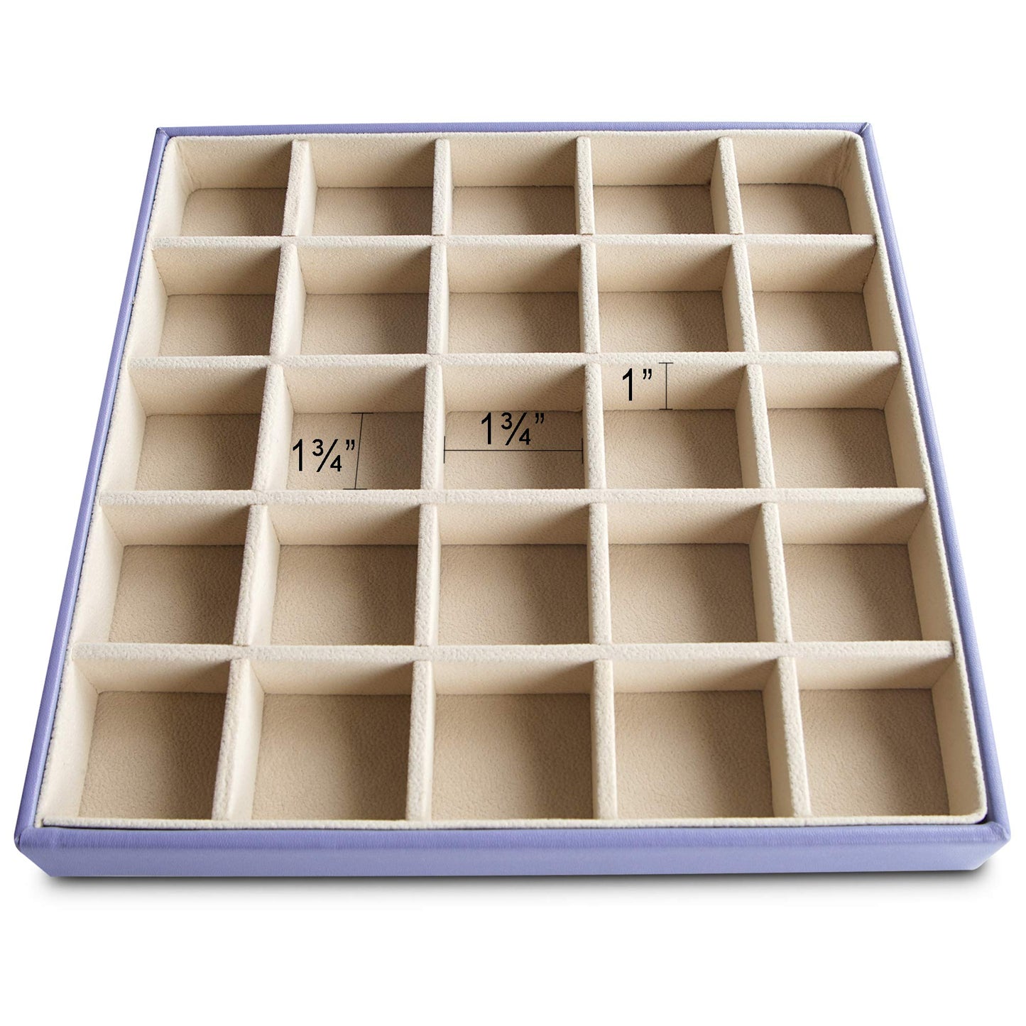 Frebeauty Earring Organizer Classic Jewelry Box 50 Slots Double Layer Jewelry Storage Case with 6 Necklace Hook and Bracelet Pocket(Purple)