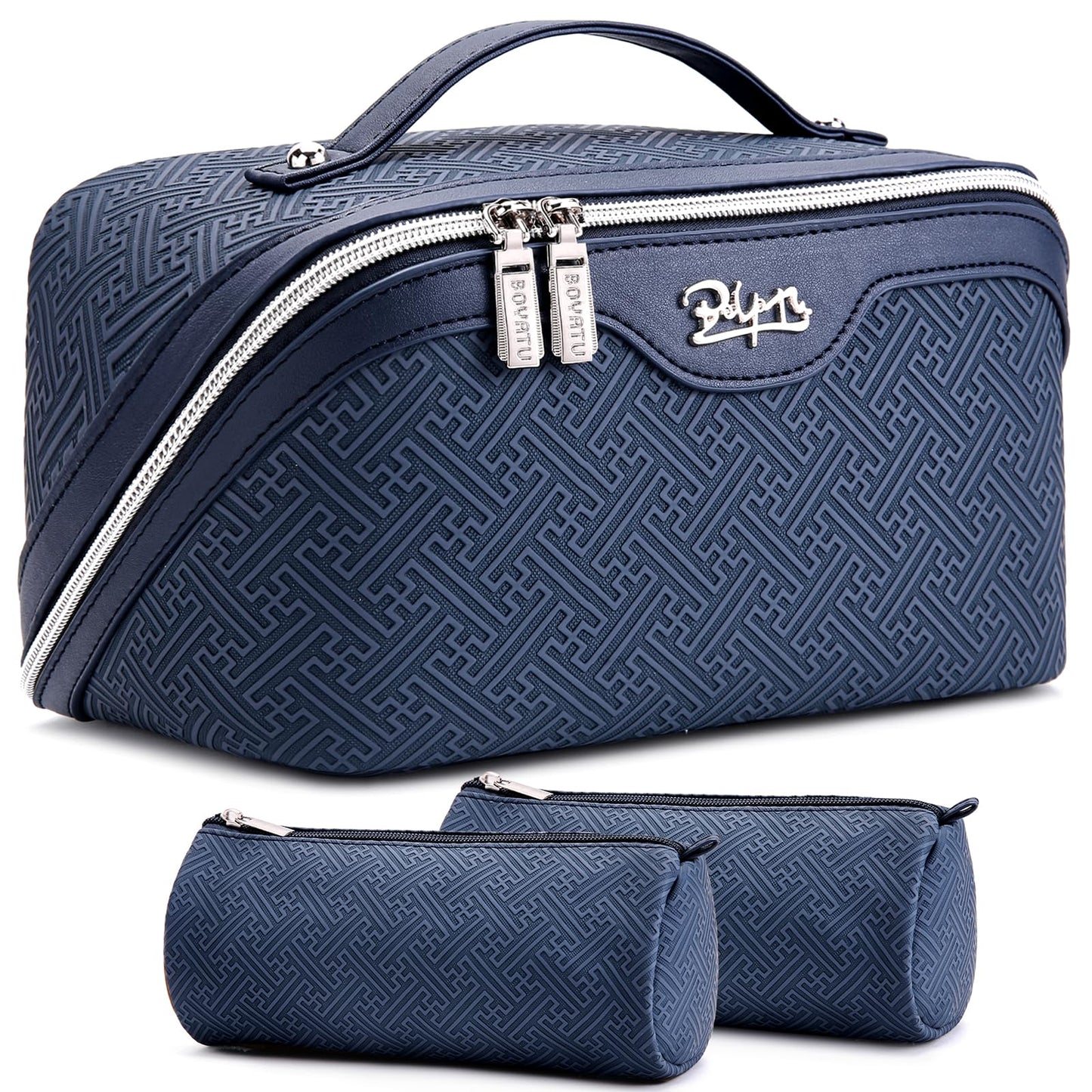 BOYATU Travel Makeup Bags for Women: Vintage Roman Column Texture
