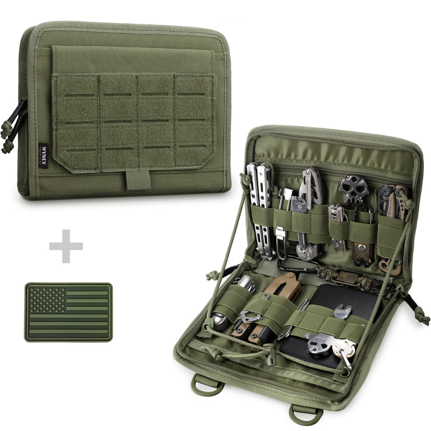 WYNEX Tactical Molle Admin Pouch, Laser-Cut, EDC Organizer Tool Pouch