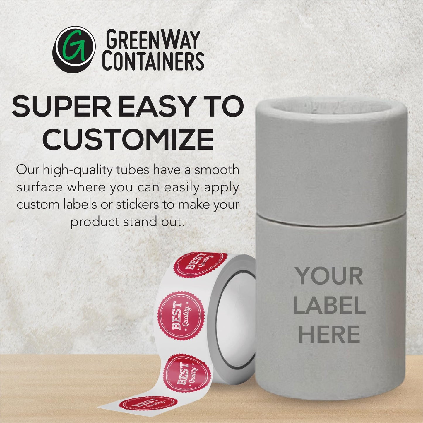 GreenWay 0.2oz / 6g Kraft Paperboard Lip Balm Tubes with Dropper - 25 Pack Lip Gloss Tubes Refillable DIY Cosmetic Containers – Short Style Lip Balm Containers Empty Holder Tube - White