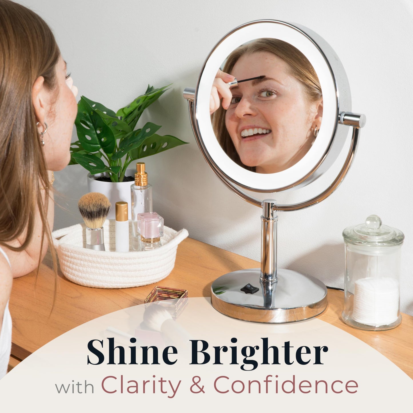 Zadro Laguna 11" Makeup Mirror with Lights and Magnification LED Lighted Makeup Mirror with Magnification 5X/1X
