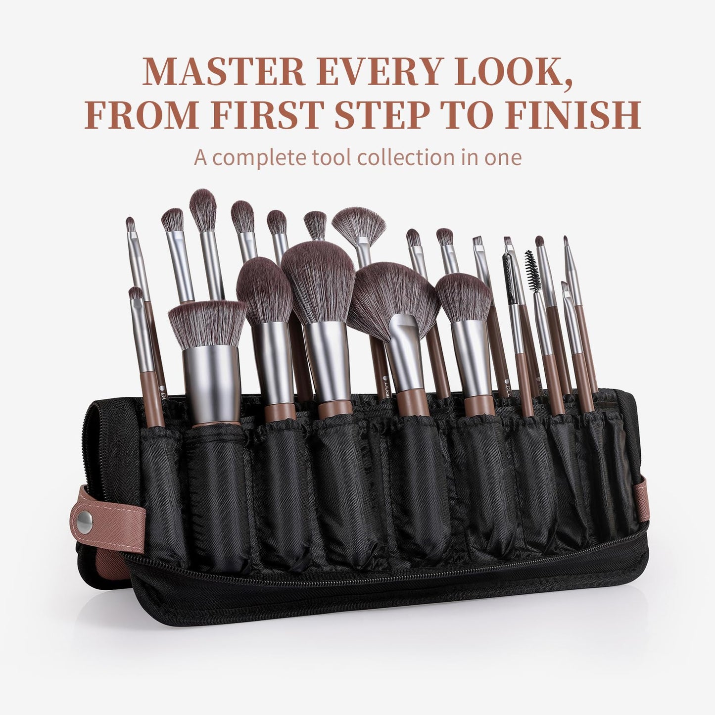 DUcare 22Pcs Makeup Brush Set PRO Makeup Brushes Professional with Bag Premium Synthetic Kabuki Foundation Blending Brush Face Powder Blush Concealers Eye Shadows