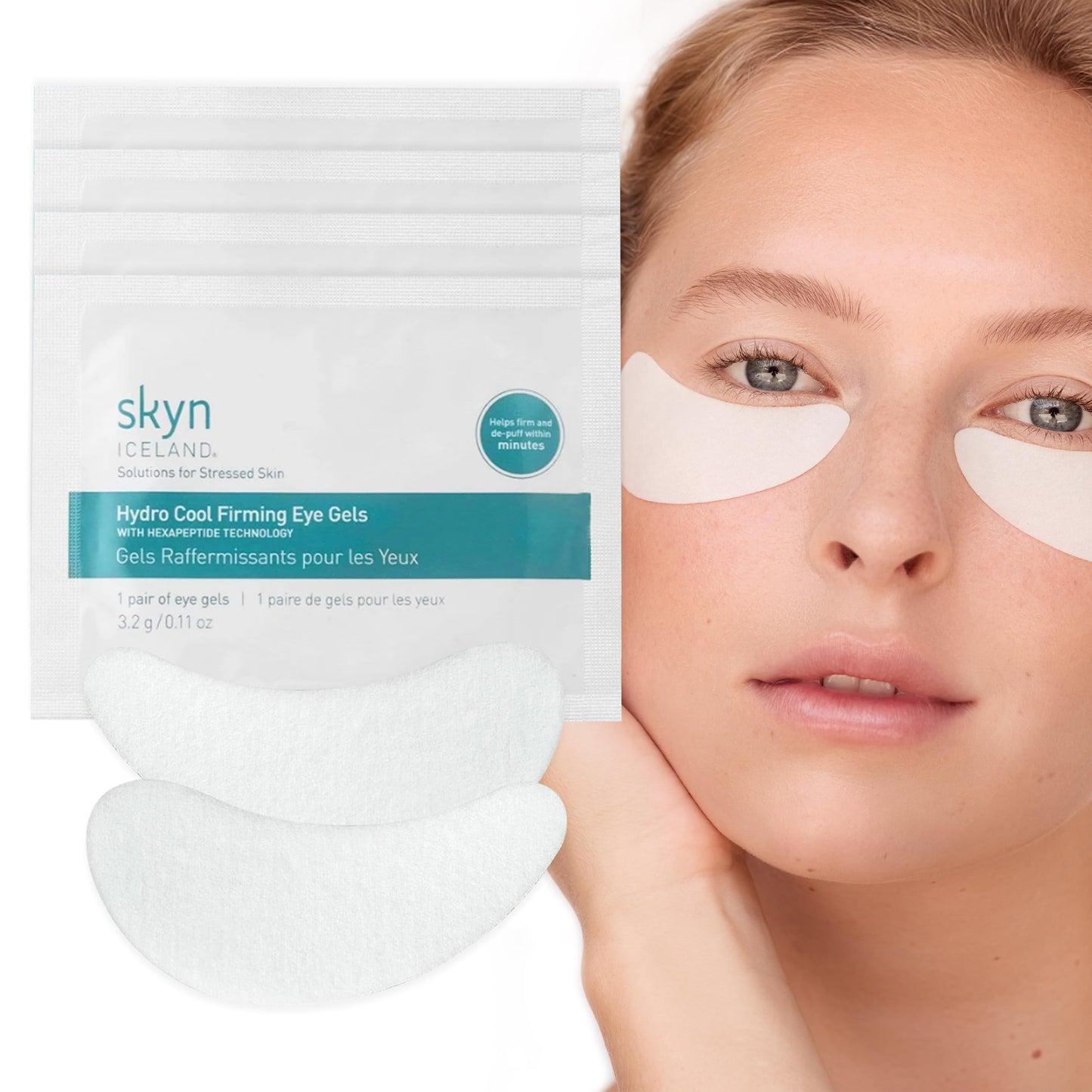 skyn ICELAND Hydro Cool Firming Under Eye Patches. Eye Gel Mask to Firm And Reduce Wrinkles, Fine Lines, Dark Circles, Puffy Eyes & Bags, 4 Pairs