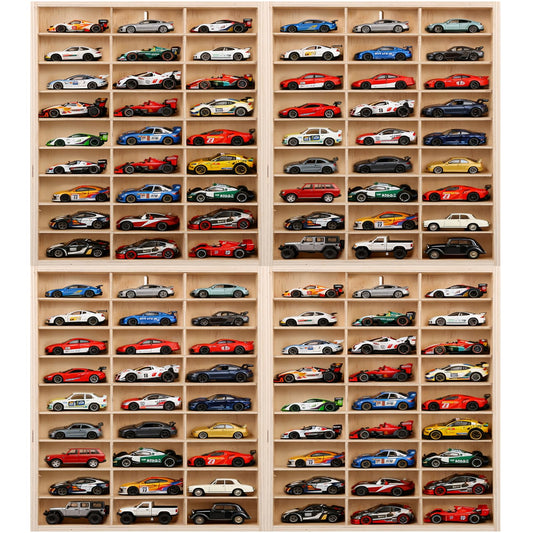for Hotwheels Wooden Display Case 108 Space 1/64 Scale Toy Car Display Case Fit for Hotwheels Wall Mount Wooden Storage Display Shelf for Toy Cars Model Car Display Organizer Fit for Matchbox Diecast
