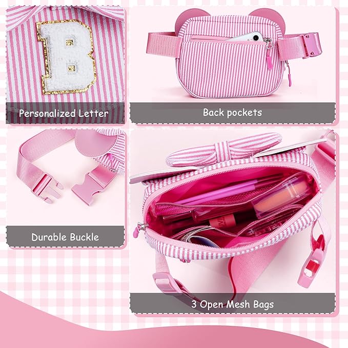 Daughter Gifts - Birthday Gifts for 3 4 5 6 7 8 9 10 11 12 13 Year Old Girls, Initial Fanny Pack Crossbody Bag Belt Bag Purse for Teen Girls Blue C