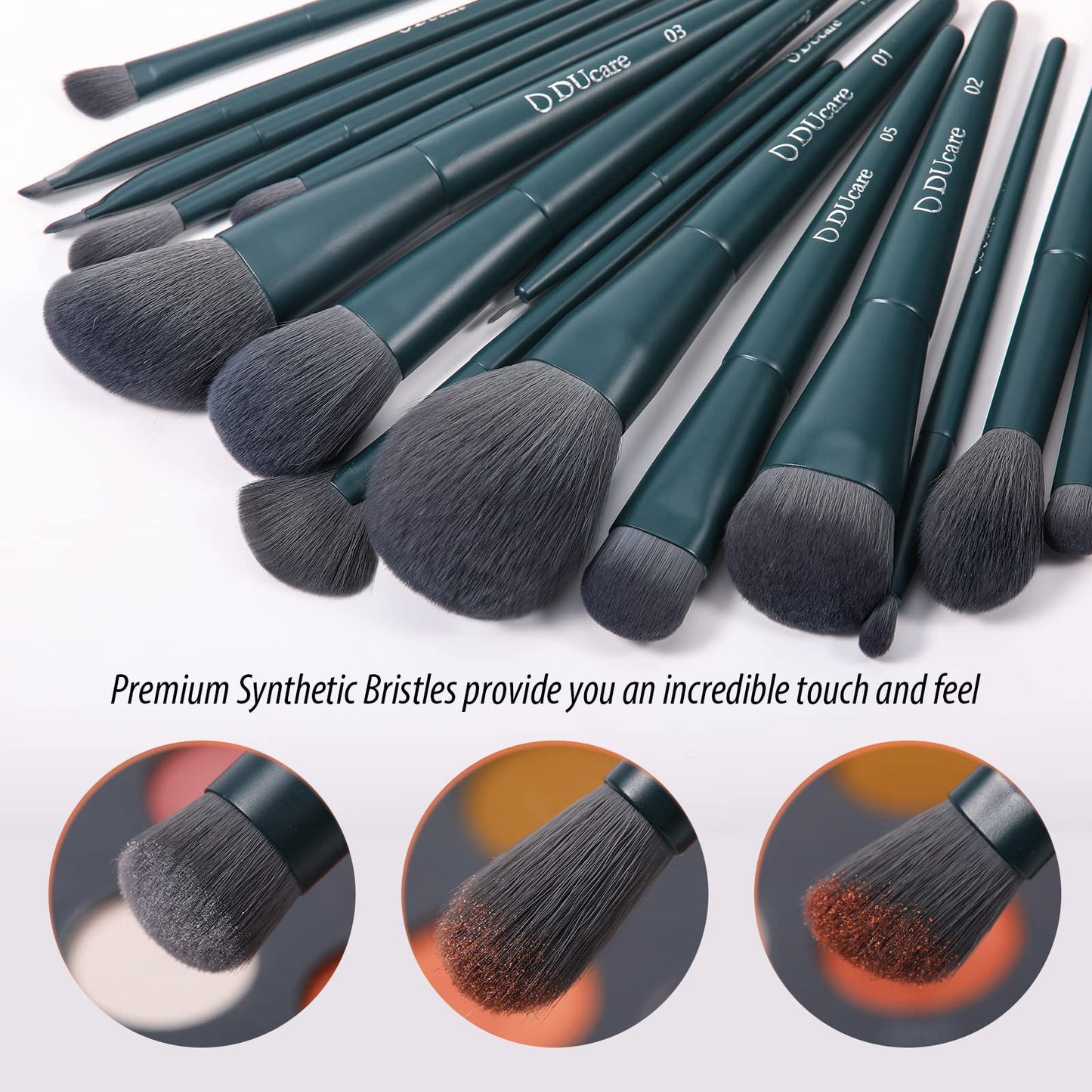 DUcare Makeup Brushes Set 17 Pcs with Brush Cleaning Mat and Makeup Sponge+Eyelash Comb