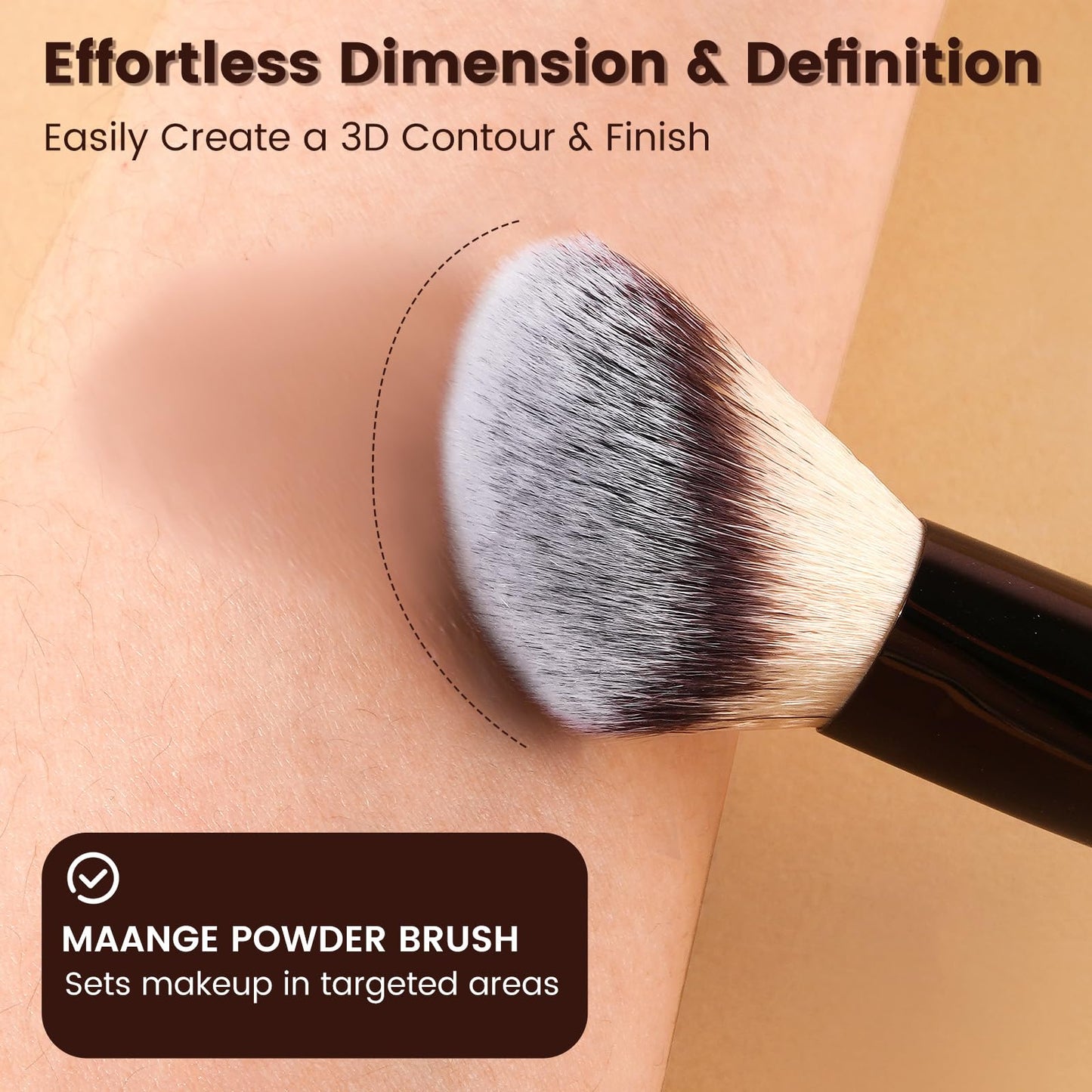 MAANGE 13Pcs Makeup Brushes with Case, Professional Brochas De Maquillaje for Face & Eyes, Soft Synthetic Foundation Powder Blush Eyeshadow Brush Kit with Gift Box,CoffeeBrown