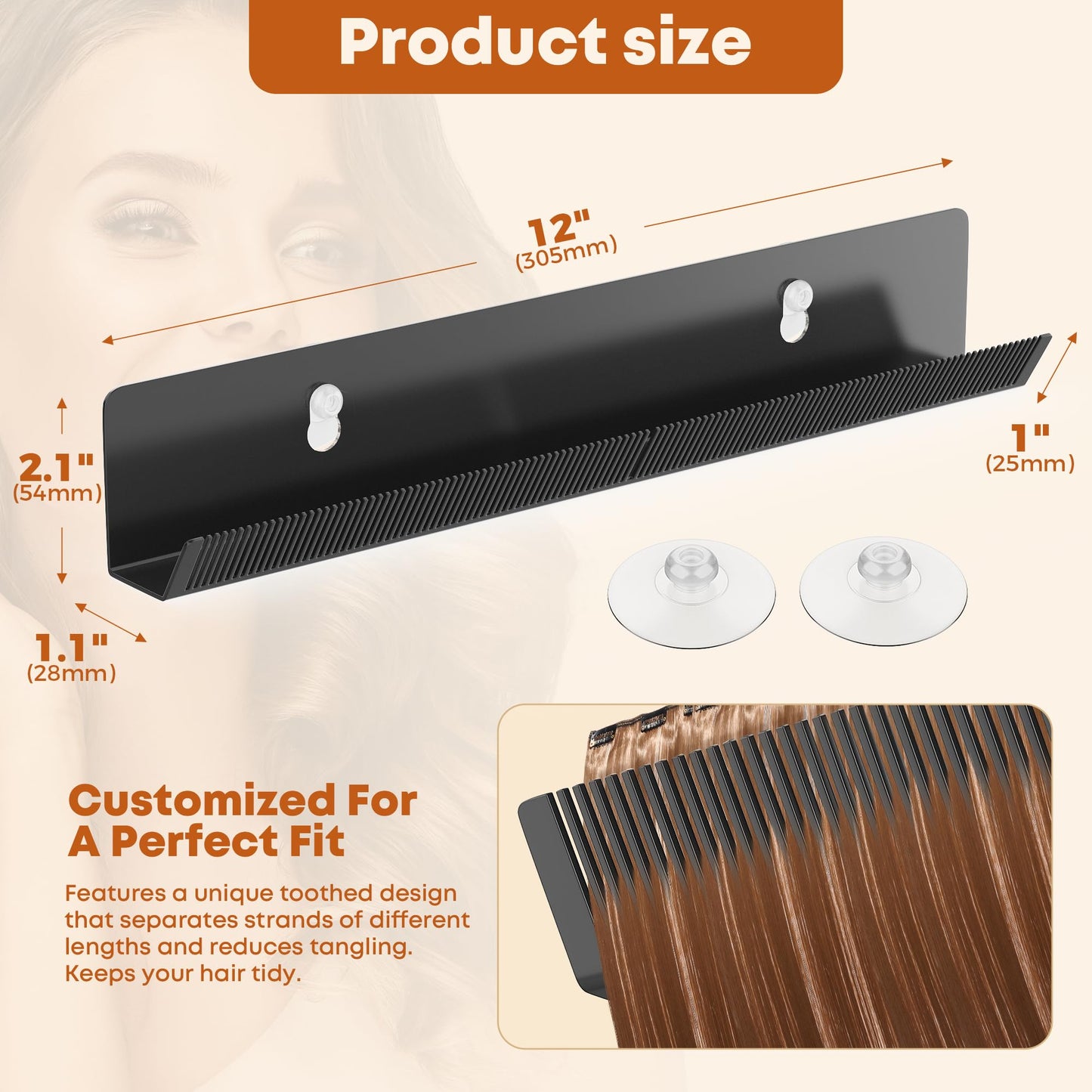 1 Pack Hair Extension Holder For Styling Suction Cups, Metal Hair Extension Display Hair Hanger Tool,Hair Rack Stands For Washing/Styling/Colouring/Drying/Braiding