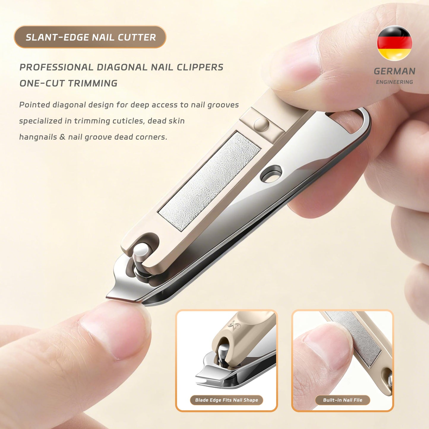 MR.LUXE 9PCS Manicure Set – Professional 9-in-1 Manicure Pedicure Kit, Premium Stainless Steel Nail Clippers, Nail Grooming Kit, with Portable Textured Travel Case, Luxury Gift Set for Woman& Man.