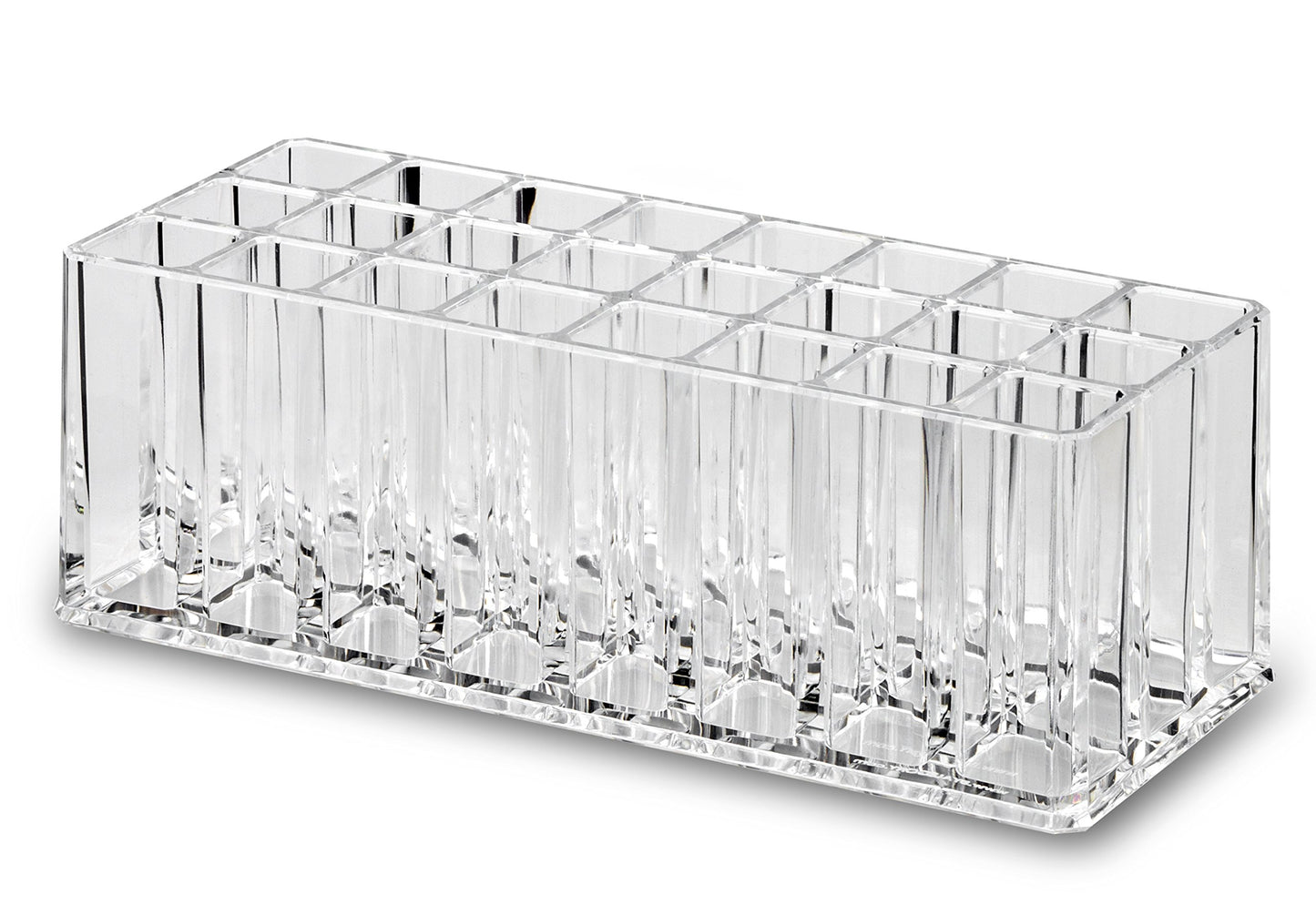 (Set) Acrylic Lipstick Organizer & Makeup Brush Organizer 48 Space Storage Refillable Container Beauty Cosmetic Display Case