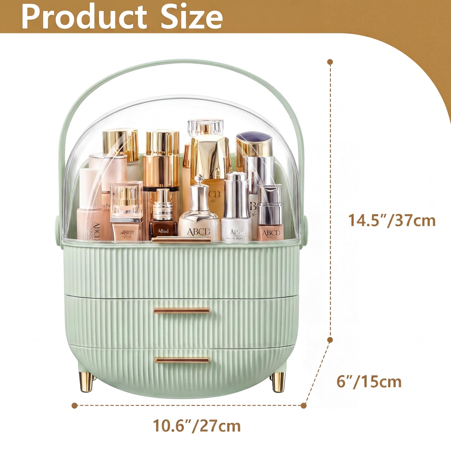 Makeup Organizer Skincare Organizers - Cosmetic Display Cases with Transparent Cover, SkinCare Organizers for Bathroom Countertop, Bedroom Vanity Desk, Lipstick Organizer, White