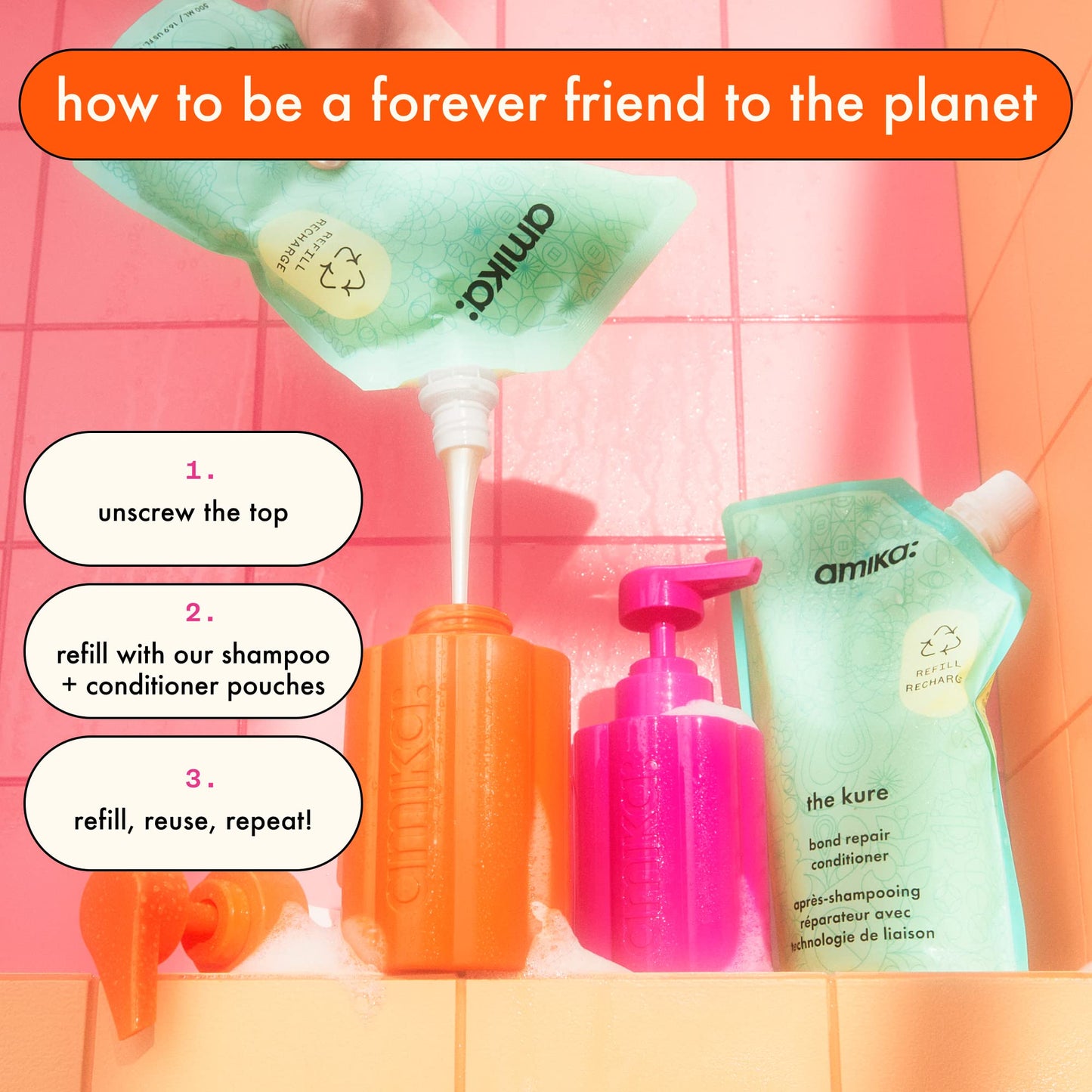 amika forever friend tritan refillable bottle