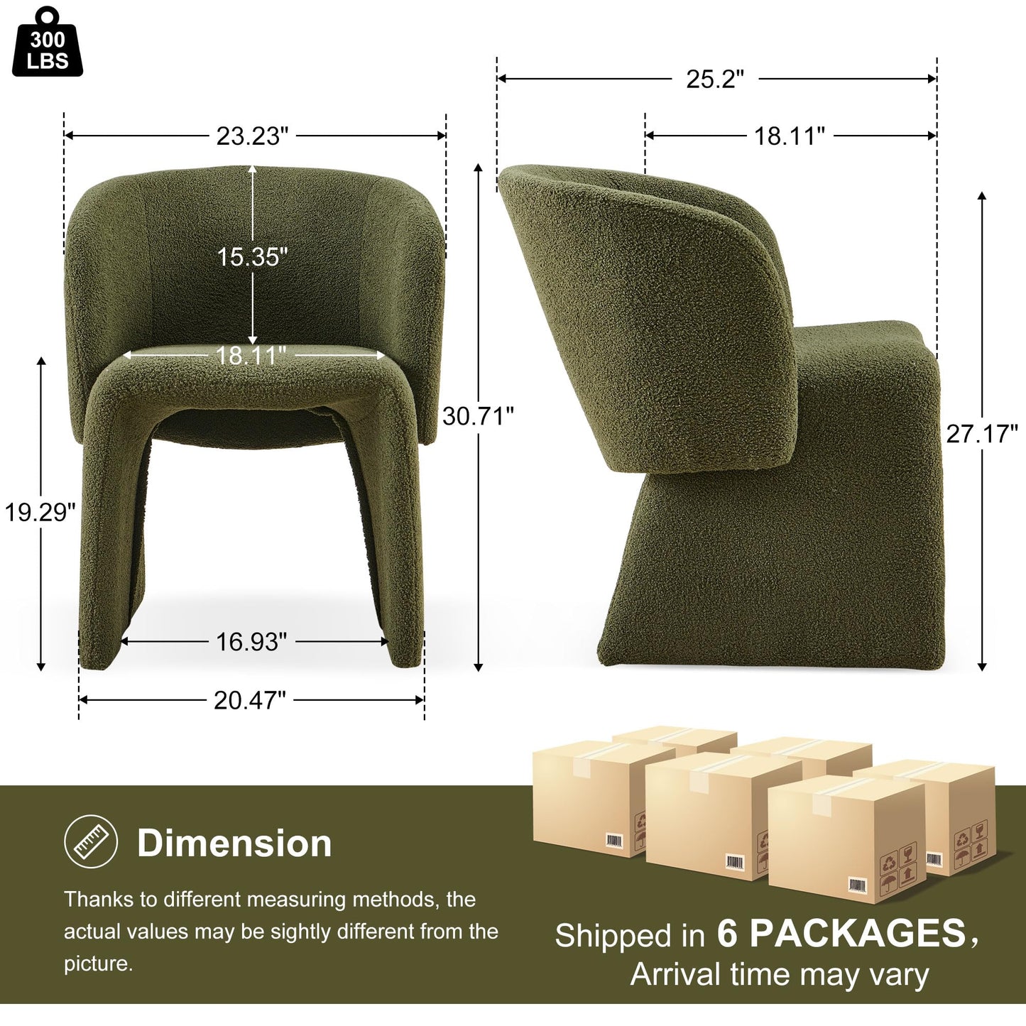 Homedot Green Dining Arm Chairs Set of 4, Upholstered Mid Century Modern Home Kitchen Chairs with Curved Backrest & Armrest, Teddy Velvet Accent Chairs for Dining Room, Bedroom, Dressing Room