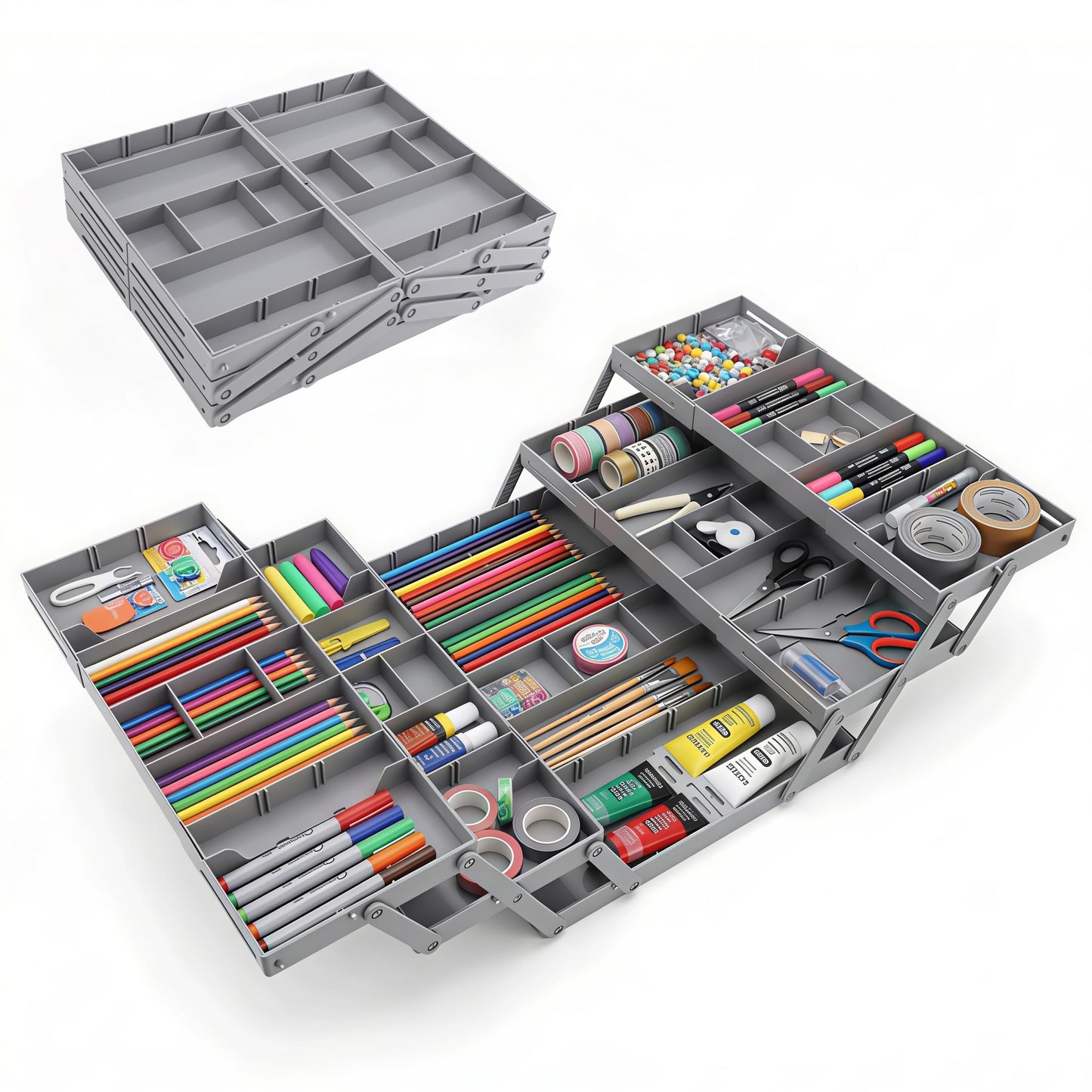 Miriam Song Expandable Multi Level Drawer Organizer – Smart Double Row Foldable Tray, Desk & Junk Drawer Storage for Jewelry, Cosmetic, Office Supplies, Kitchen Utensils & Craft Organizer (3 Tier)