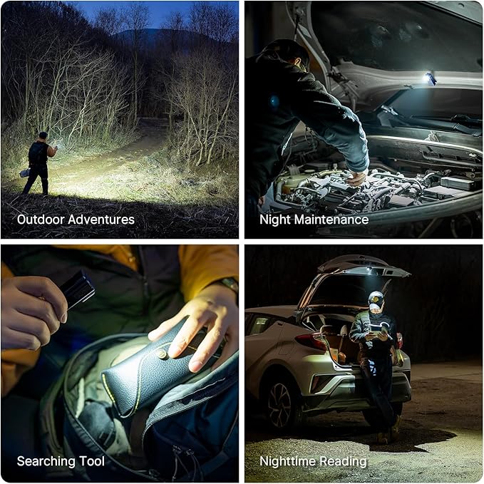 OLIGHT Oclip Ultra EDC Flashlight Clip-on Light, 530 Lumens Rechargeable with Type-C Charging, Combines Floodlight, Spotlight and UV, Triple Magnetic Lights for Inspection and Work (Navy Blue)