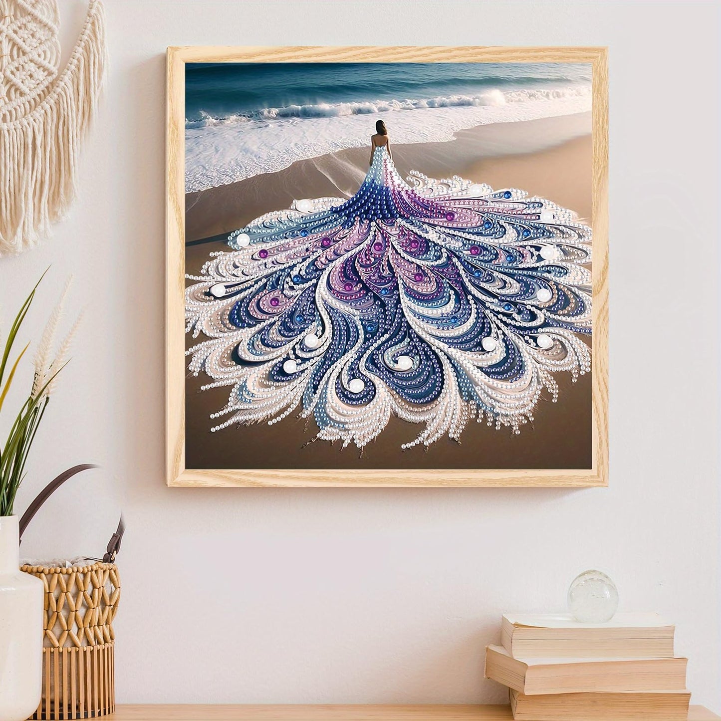 Diamond art Painting Kit, 5D DIY Beach beauty, Special Shape Crystal Artificial Diamond Partial Mosaic Handicraft for Beginners, Wall Decor Art For Bedroom, Office, Living Room, Christmas Gift