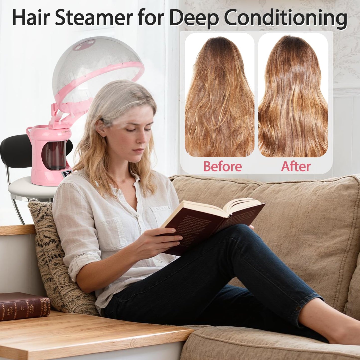 LKT COBTAC Hair Steamer,2 in 1 Hair and Facial Steamer Design for Personal Use at Home or Small Salon Shops