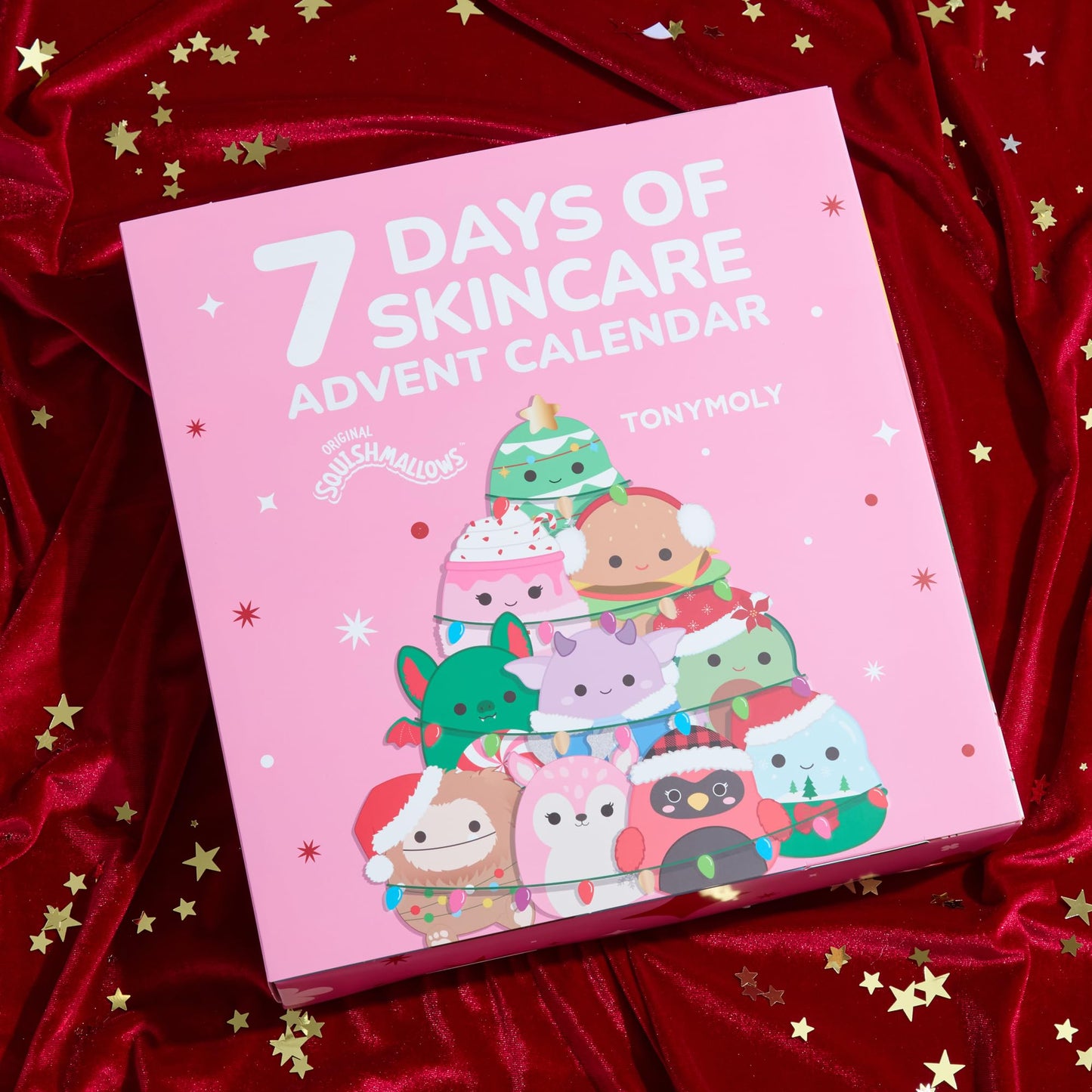 TONYMOLY x Squishmallows Advent Calendar 2025-7-Day Skincare Giftset with Hand Cream, Lip Gloss, Sheet Masks & Cute Holiday Set For Girls