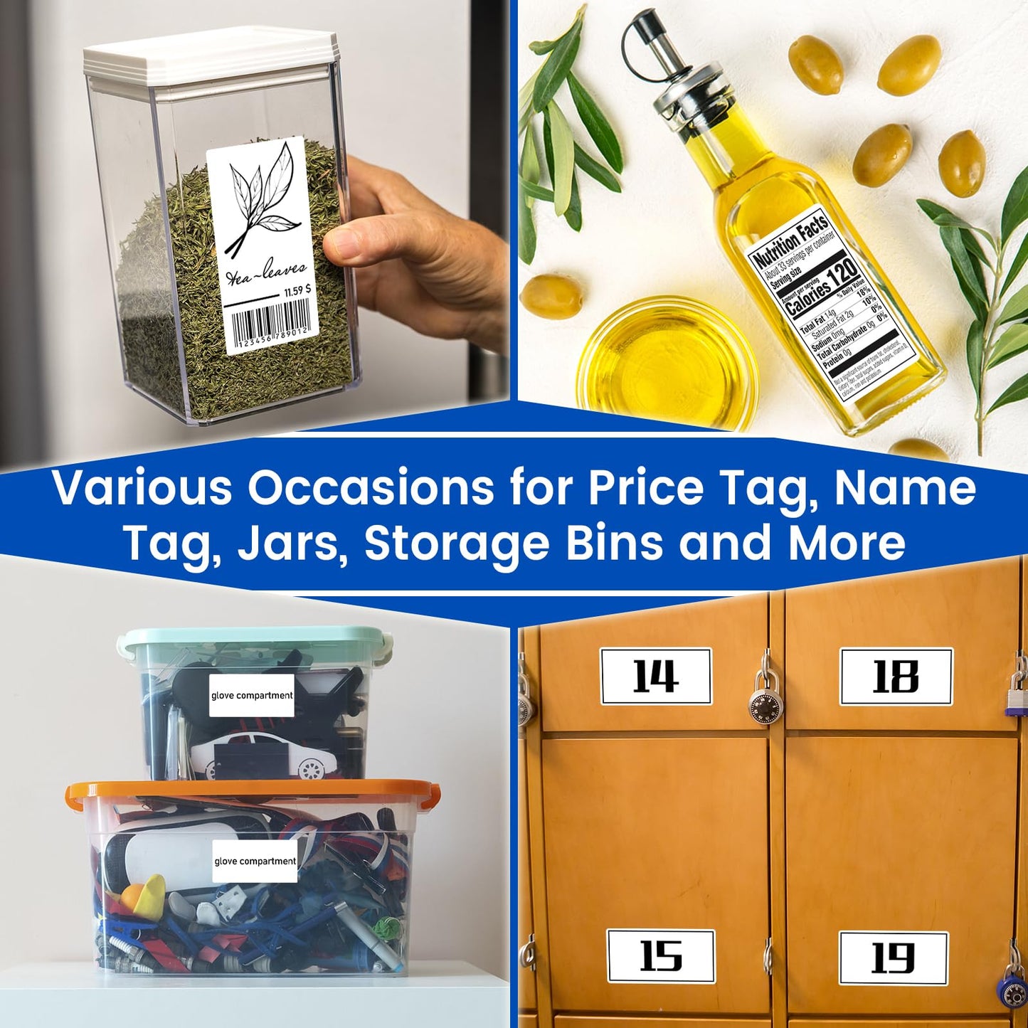 L LIKED 4" x 2" Thermal Labels, Blank Removable Labels with No Residue, Water and Oil Resistant, Use for Both Home and Office (1 Roll, 750 Labels)