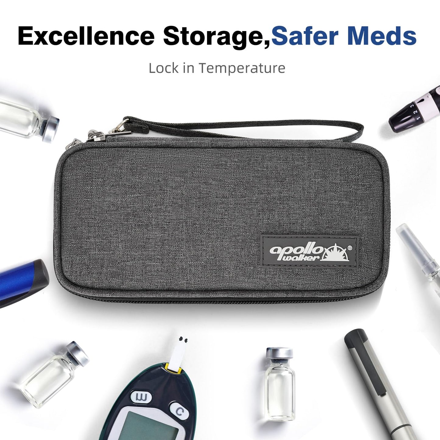 apollo walker Insulin Cooler Travel Case Diabetic Medication with Ice Packs and Insulation Liner insulin cooler travel case tsa approved