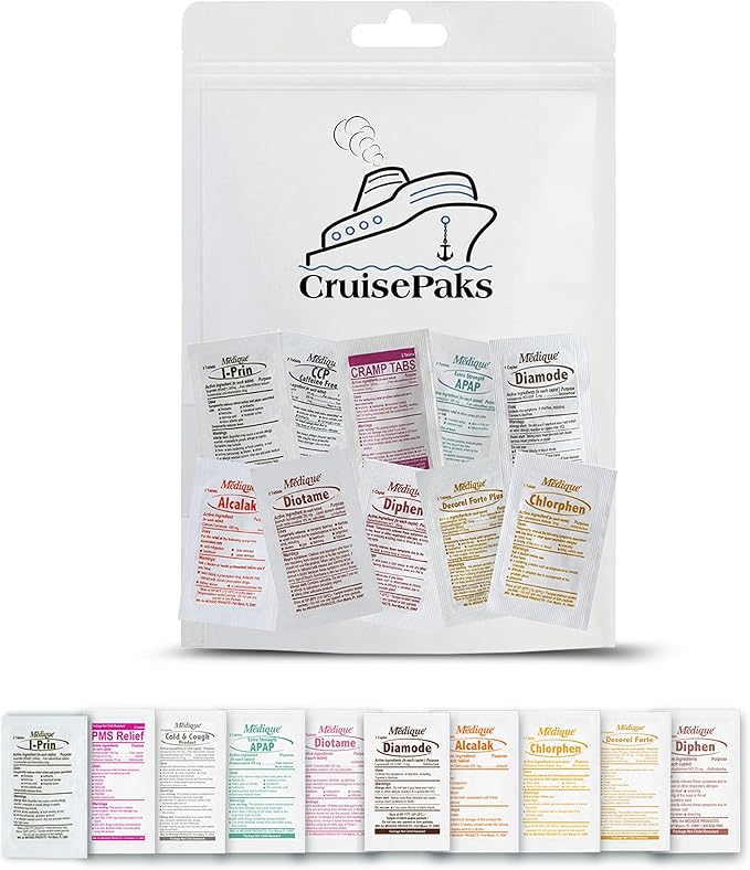 Cruise Essential On-The-Go Refill First Aid Kits | Travel Size | Deluxe | Travel Medicines