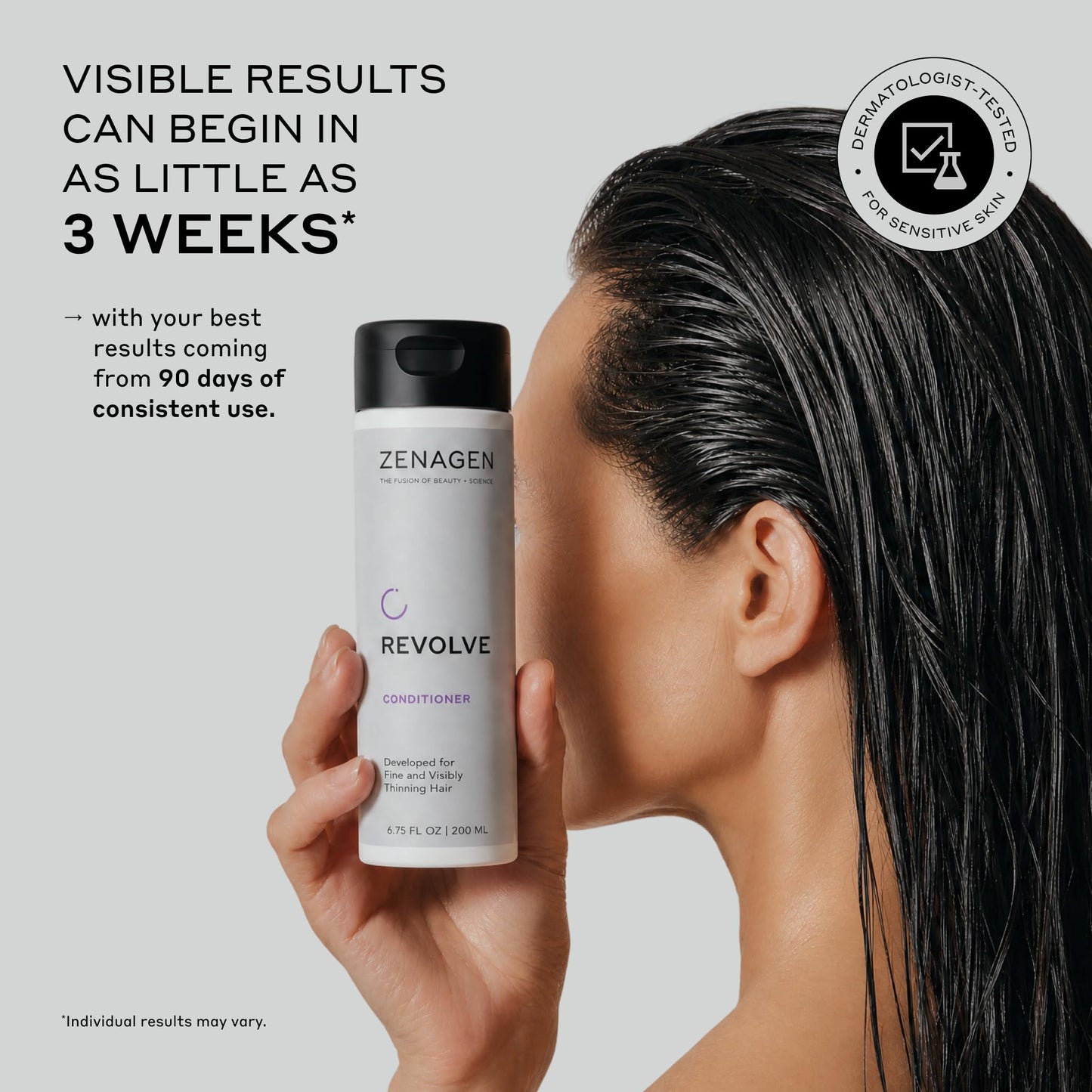 ZENAGEN Revolve Conditioner (Unisex) | Supports Scalp Health & Appearance of Fuller, Healthier Hair, Developed for Fine & Visibly Thinning Hair, Plant-Based, Color-Safe, Vegan, 200 mL / 6.75 oz