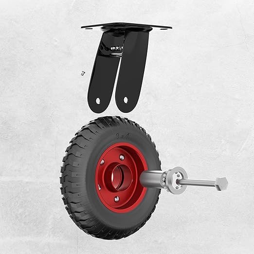 Houseables Cart Wheels, Rubber Caster Wheels, Large Caster, 8 Inch, Swivel, Heavy Duty, Outdoor, Off Road, Offroad, All Terrain, Flat Free Tire, No Flat, Industrial, Castor, for Dolly, Utility Cart