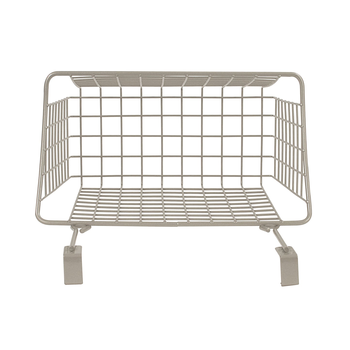 Spectrum Hanging Baskets for Organizing (Large, Satin Nickel) - Grid Over the Cabinet Wire Basket for Kitchen or Bathroom - Door Hanging Storage Organizer for Cleaning Supplies, Washcloths, & Towels