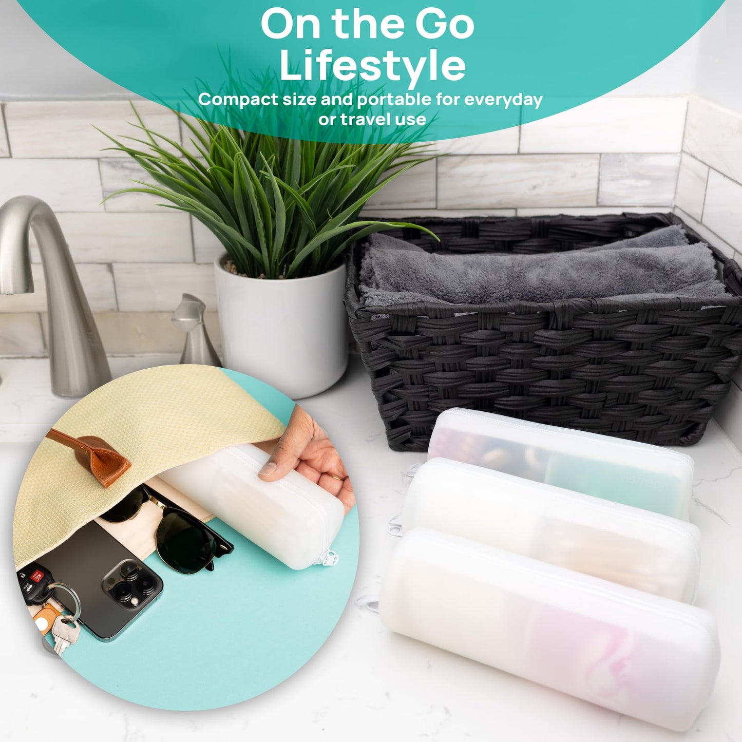 Visfresh Cotton Round Swab Travel Case, 2-in-1 Beauty Organizer