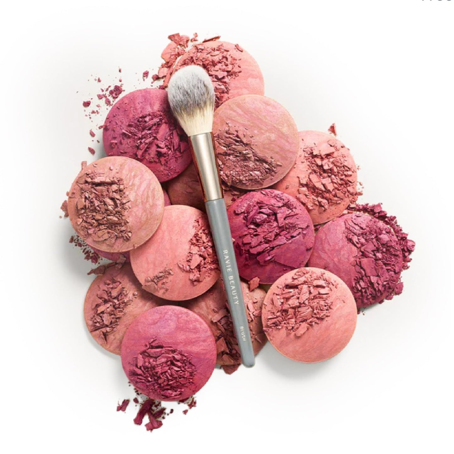 Ravie Beauty Blush and Powder Brush - Best Fluffy Makeup Brush for Cheeks, Ultra Soft Powder & Bronzer Brush, Professional Synthetic Bristles