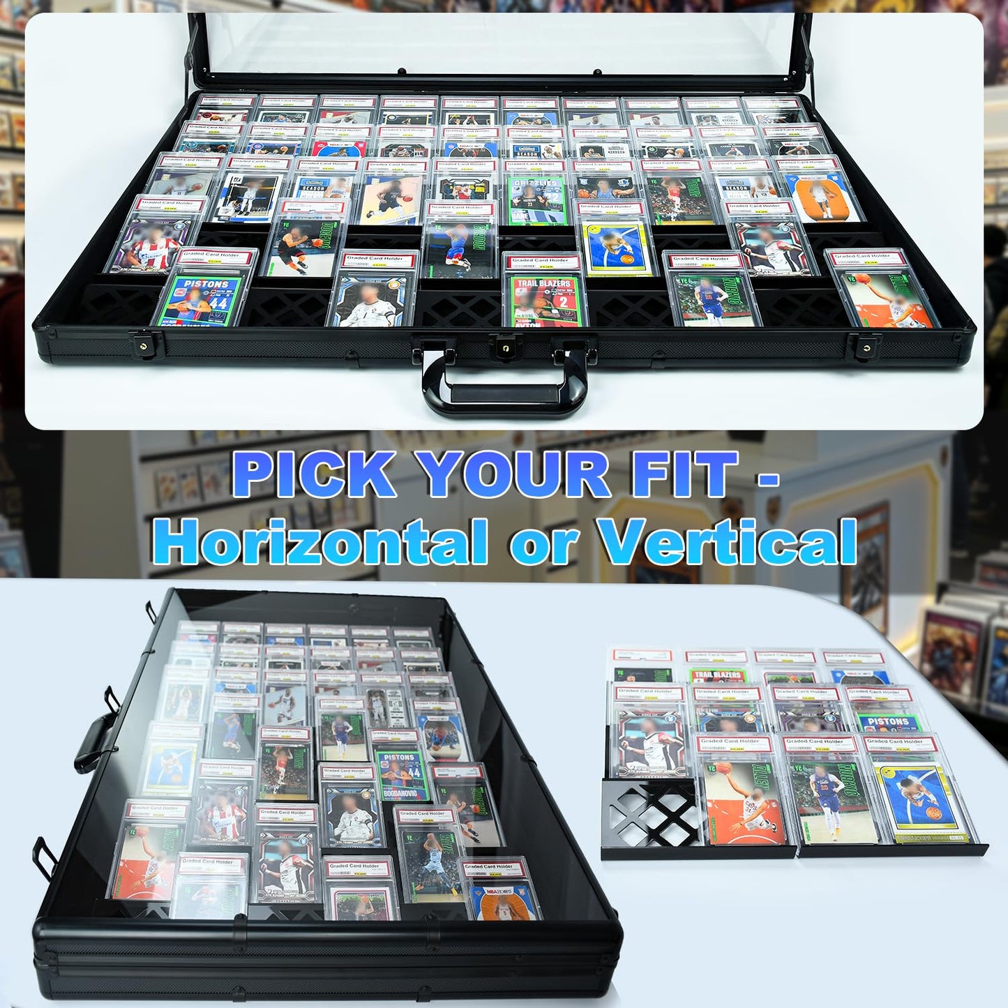 CoJewe 30 Modular Trade Card Risers | Black Acrylic - Perfect for Trade Shows, Display Cases, and Card Vendors - Display Stand for Sports Cards & Trading Card Games
