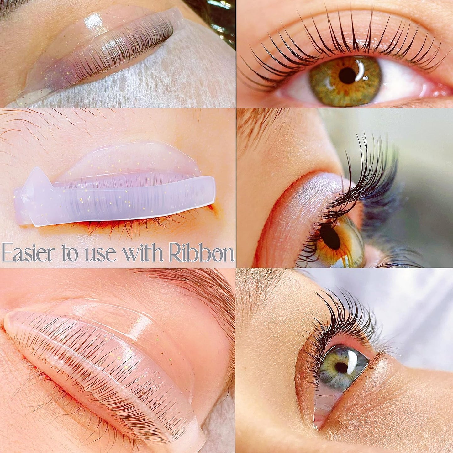 Lash Lift Rods Kit Glitter Eyelash Lift Pallet Ribbon Comb All in 1 Lash Perm Shield LU Curl 5 Size Lash Lift Lamination Pad, Rapid 5 Minute Eyelash Lifting Shields Flexible Pads Extreme Perm Rod