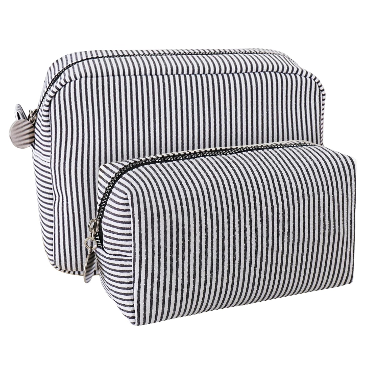 CALINNL 2pcs Makeup Bag Travel Toiletry Bag for Women Lightweight Make Up Bag Purse Organizer Pouches Large Cosmetic Bag Small Makeup Pouch Medicine Bag Travel Essentials for Women Black