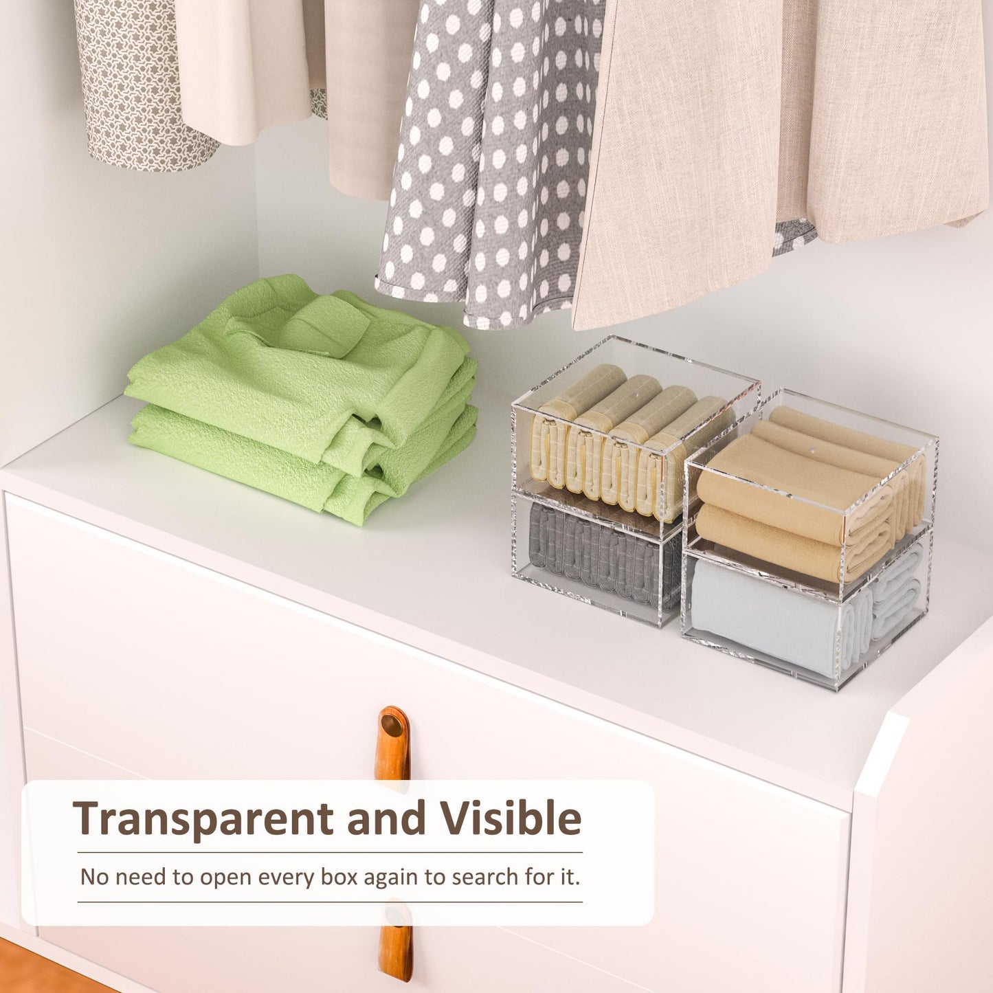 Hongtuocb 3 Layers Clear Square Acrylic Belt Organizer for Closet, Belt Holder for Accessories, Scarves, Ties, Jewelry, Bracelets-Space-Saving Storage Solution
