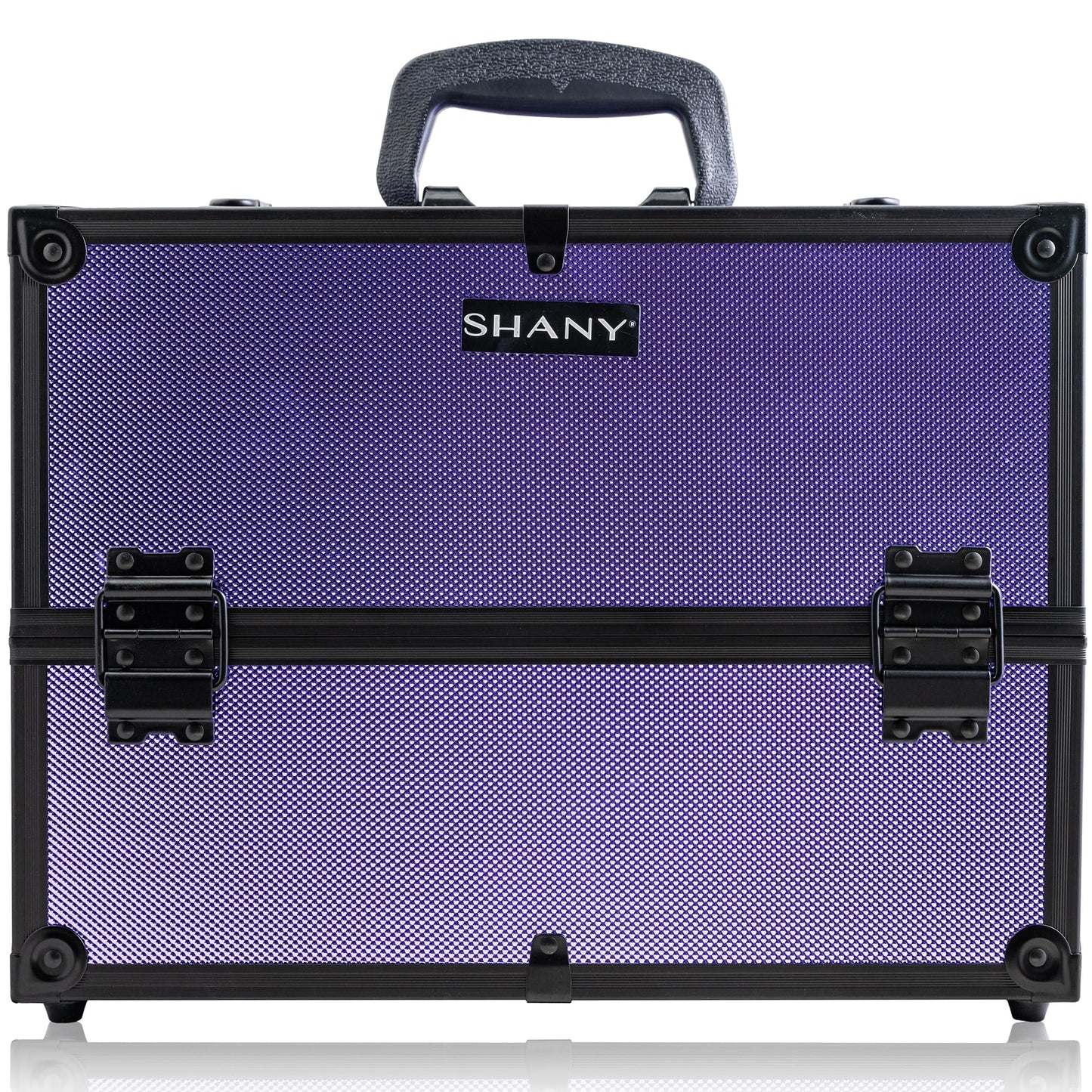 SHANY Essential Pro Makeup Train Case Cosmetic Box Portable Makeup Case Cosmetics Beauty Organizer Jewelry storage with Locks, Multi Compartments Makeup Box and Shoulder Strap - Lily
