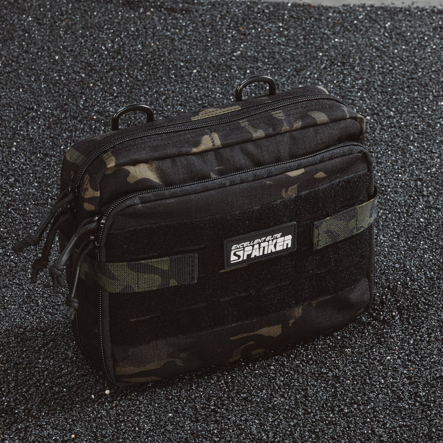 EXCELLENT ELITE SPANKER Tactical Molle Admin Pouch Utility Organizer EDC Medical Bag Utility EDC Tool Pouch with Shoulder Strap Attachment Pouches Waist Bag (Multicam Black)