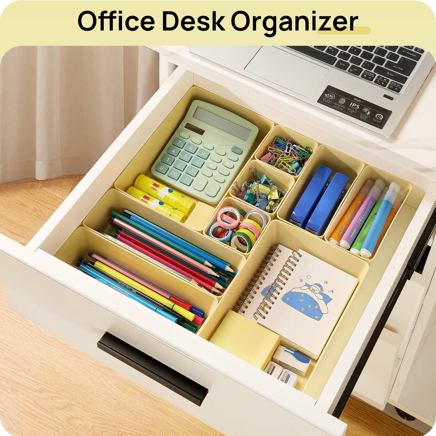 Vtopmart 25 PCS Plastic Drawer Organizers Set, 4-Size Versatile Bathroom and Vanity Drawer Organizer Trays, Storage Bins for Makeup, Bedroom, Kitchen Gadgets Utensils and Office