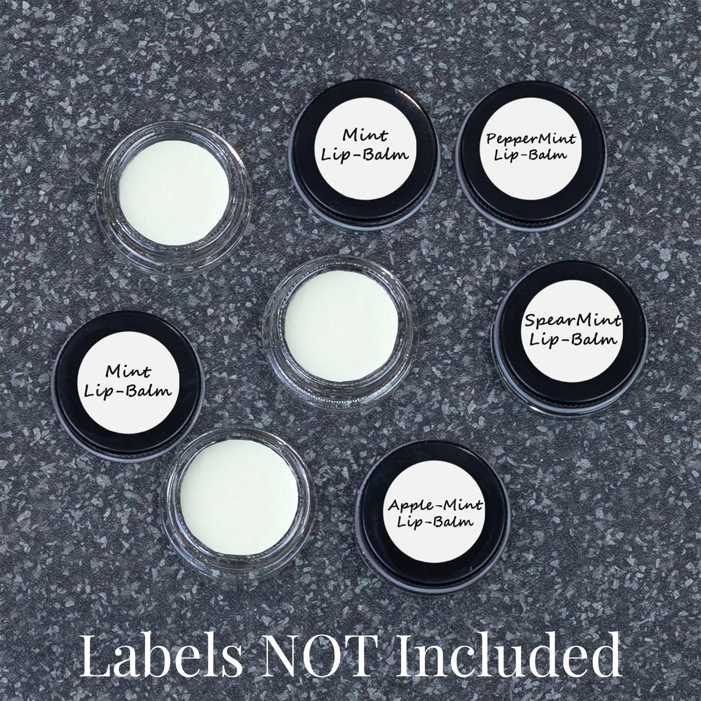 Cornucopia Brands 7-Milliliter Glass Lip Balm Jars (24-Pack).25-Ounce Thick-Walled Containers (7ml Clear w/Black Metal Lids)