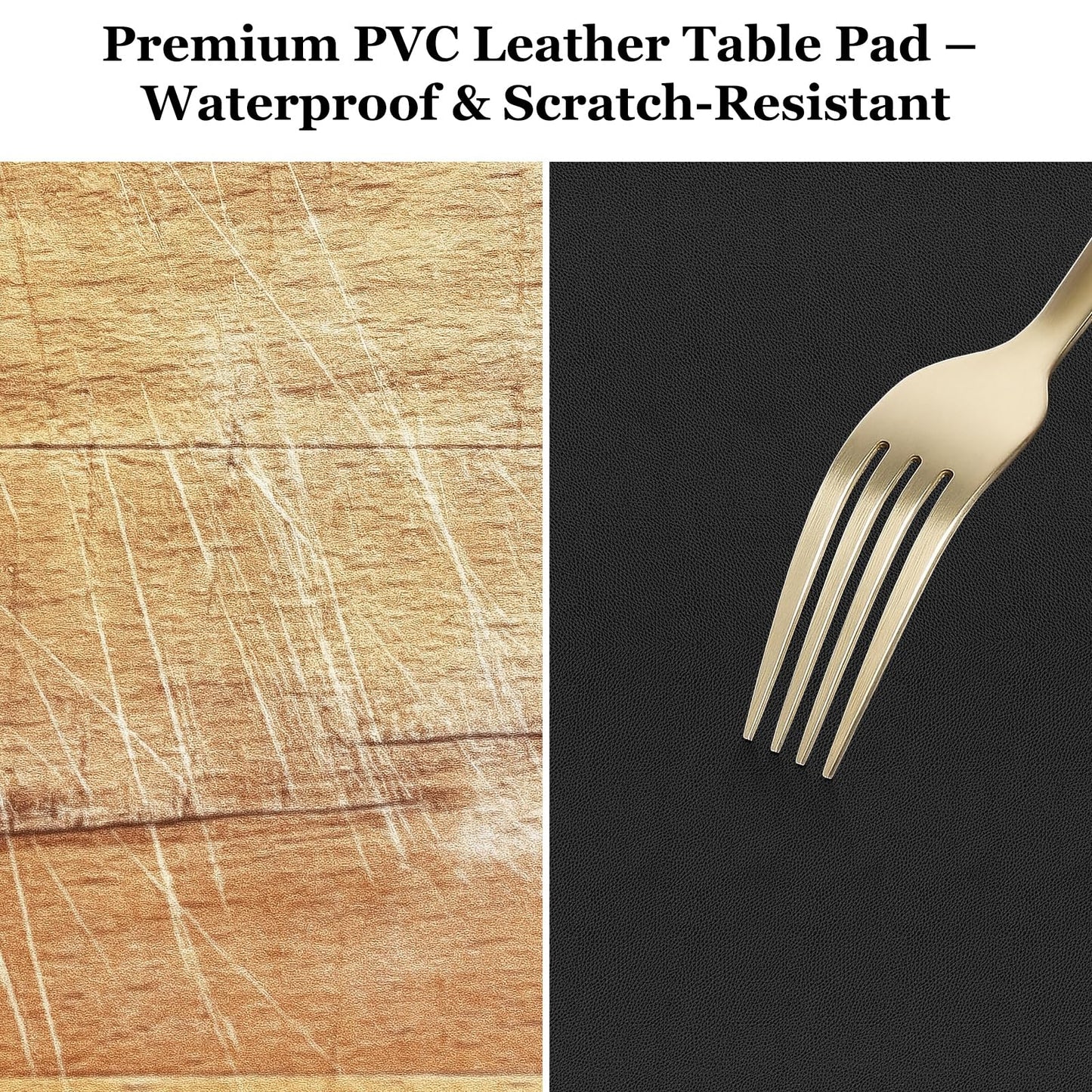 Warmstar Leather Table Cover 25 x48 Inch, 1.8MM Thick PVC Table Protector Waterproof, Desk Cover Protector Non-Slip Table Pad for Kitchen, Dresser, Gaming Desk,Dining Room Table