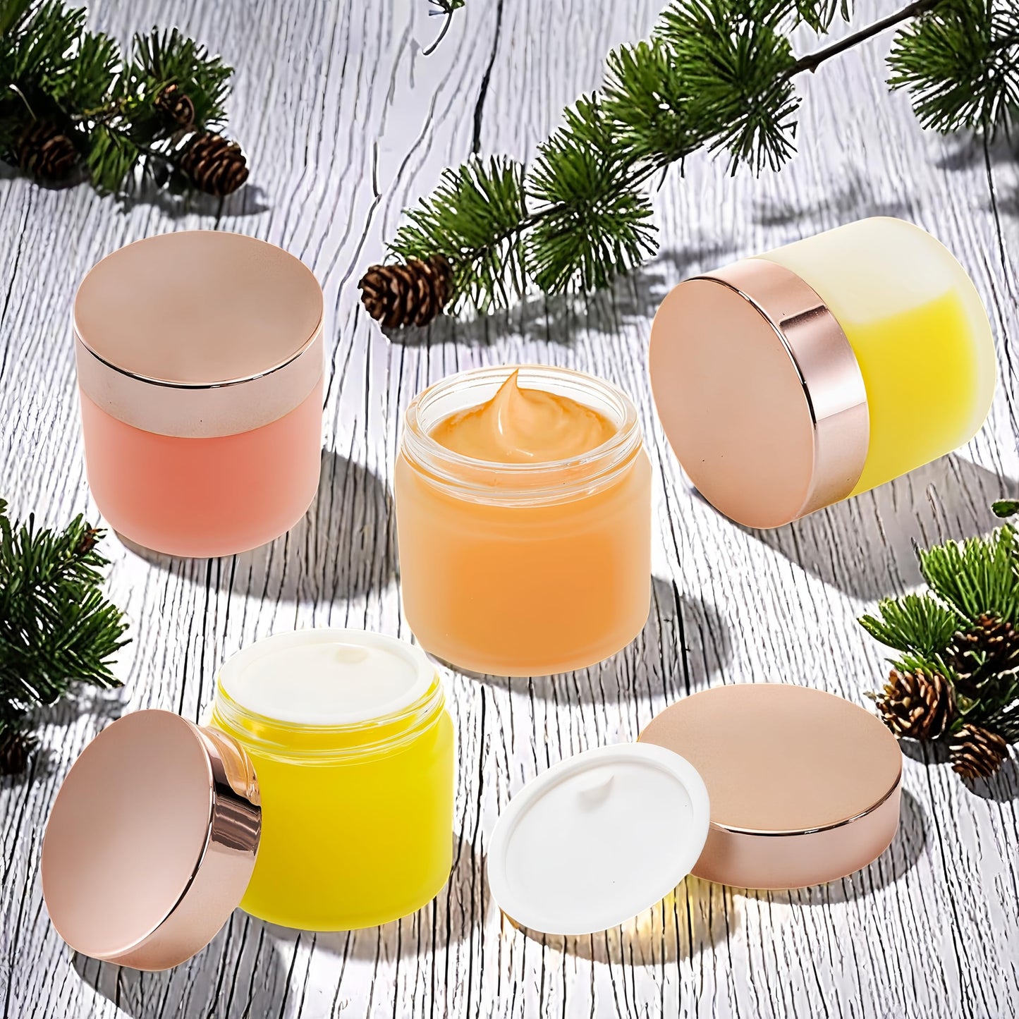 YIMITEE 16 Pack 2 OZ Frosted Glass Jars, Empty Sample Cream Jar with Screw Lids & Inner Liners, Reusable Cosmetic Container for Body Scrubs, Lotion, Powder, Ointment, Makeup, Moisturiser, DIY Crafts