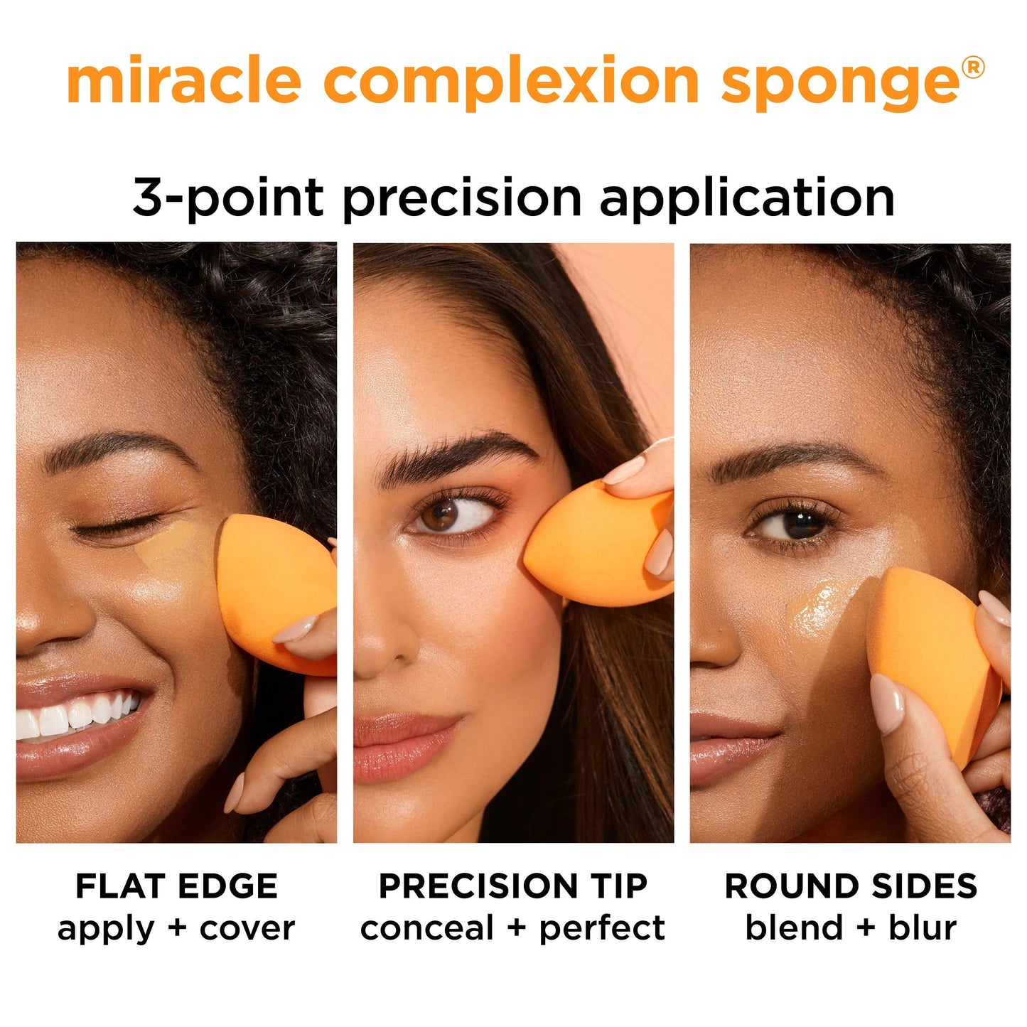Real Techniques 6 Pack Assorted Makeup Blending Sponges, 3 Miracle Makeup Sponges, For Blending, Baking, And Setting, Use With Foundation & Powder, Dewy or Matte Finish, Cruelty-Free