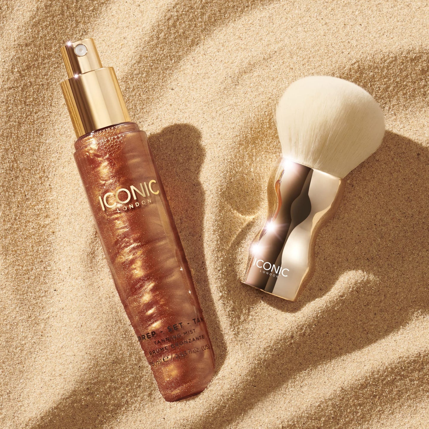 ICONIC LONDON Tan and Buff Brush | Face and Body Makeup Brush, Buff and Blend Makeup and Tan