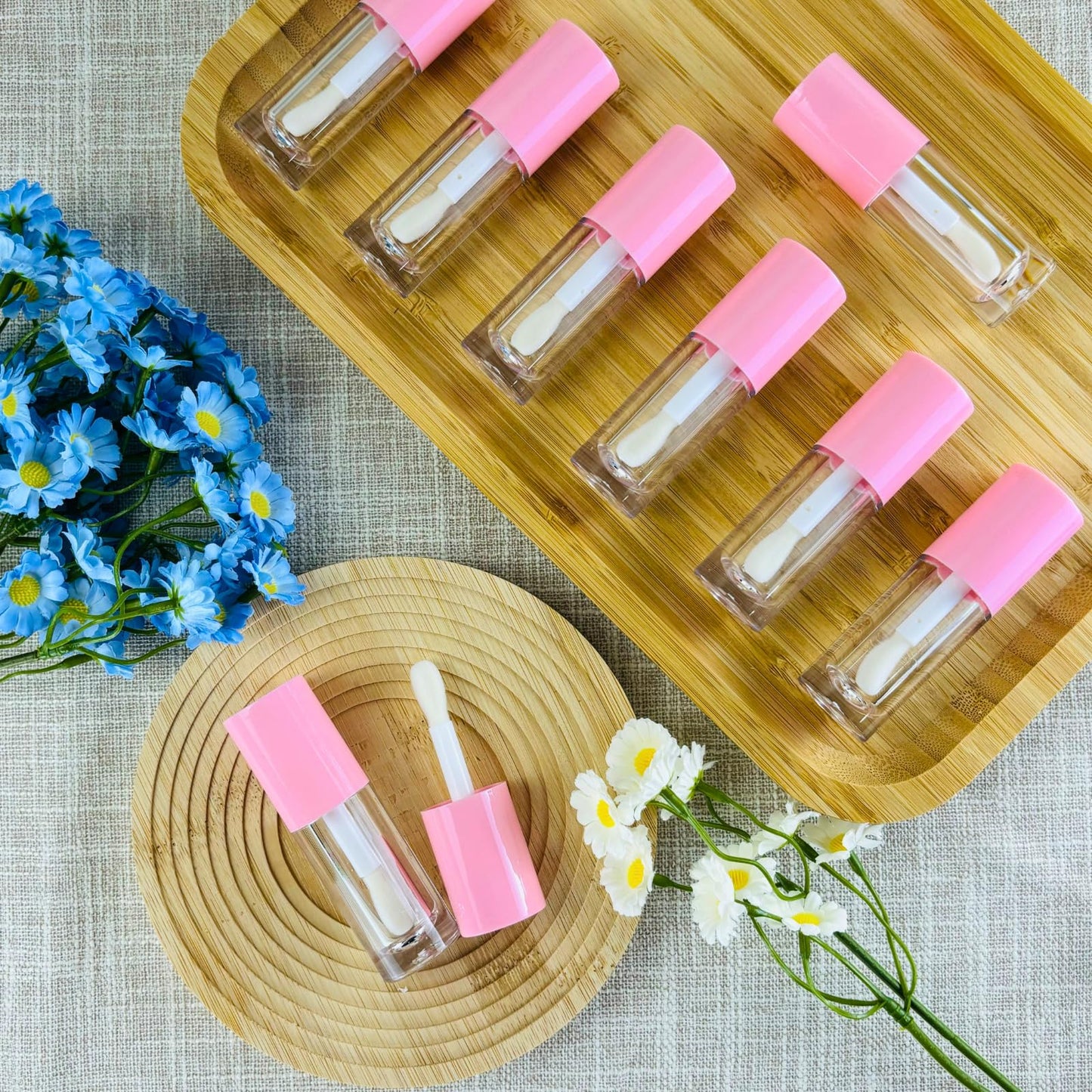 MOCIKE 10PCS Empty Lip Gloss Tubes, 6ml Pink Containers With Thick Wand for DIY Making