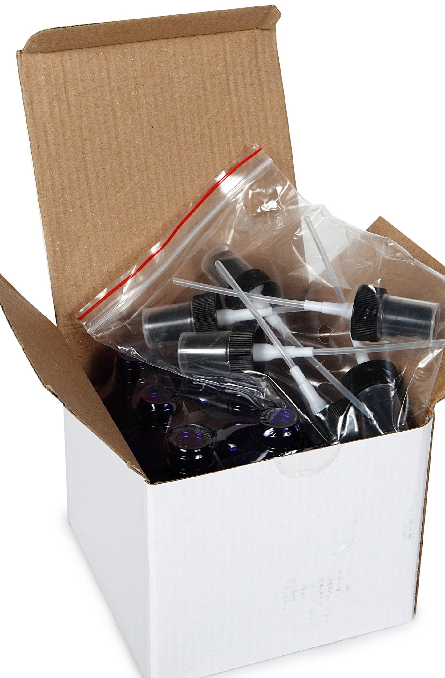 Vivaplex 6, Cobalt Blue, 2 oz Glass Bottles, with Black Fine Mist Sprayers