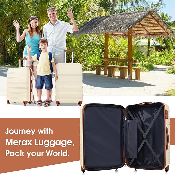 Merax Luggage Sets 3 Piece Carry on Luggage Airline Approved,Hard Case Luggage Expandable Checked Luggage Suitcase Set with Wheels